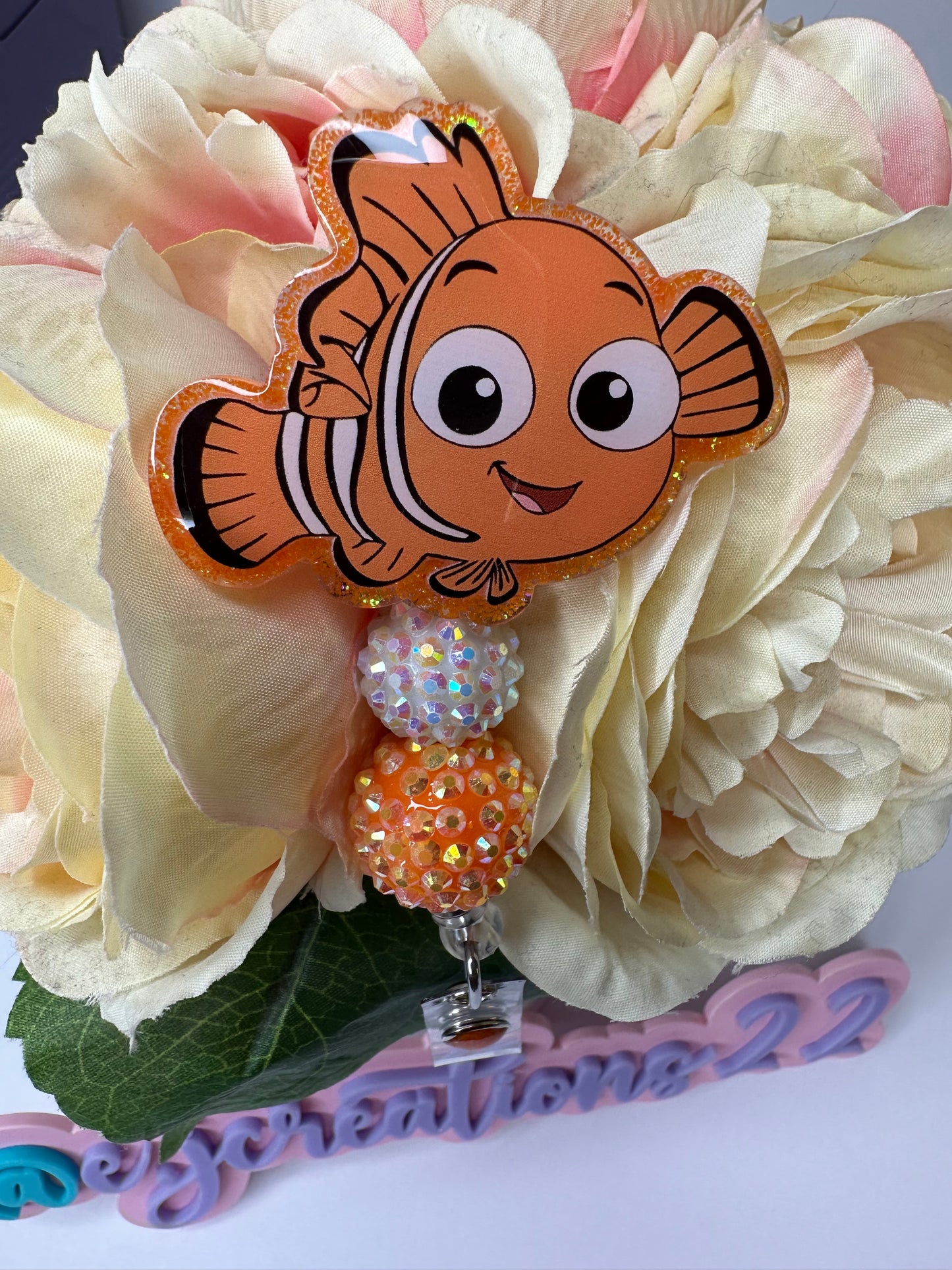 Orange Fish Badge Reel