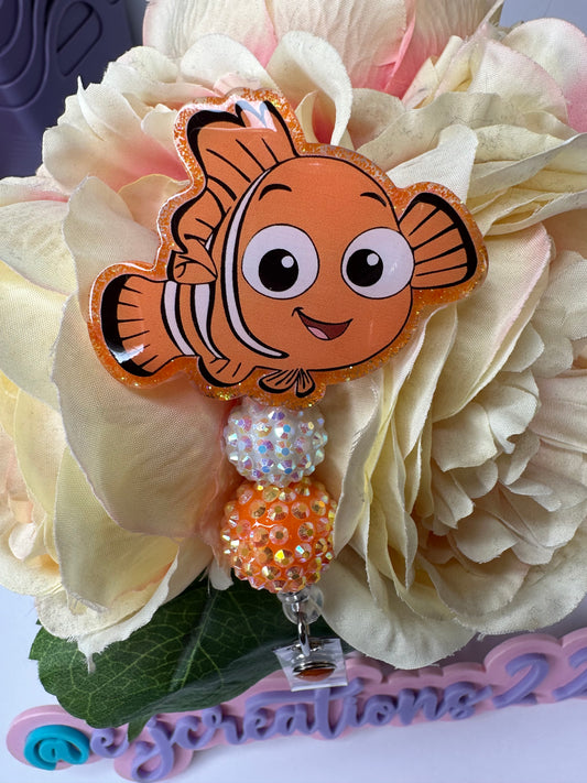 Orange Fish Badge Reel