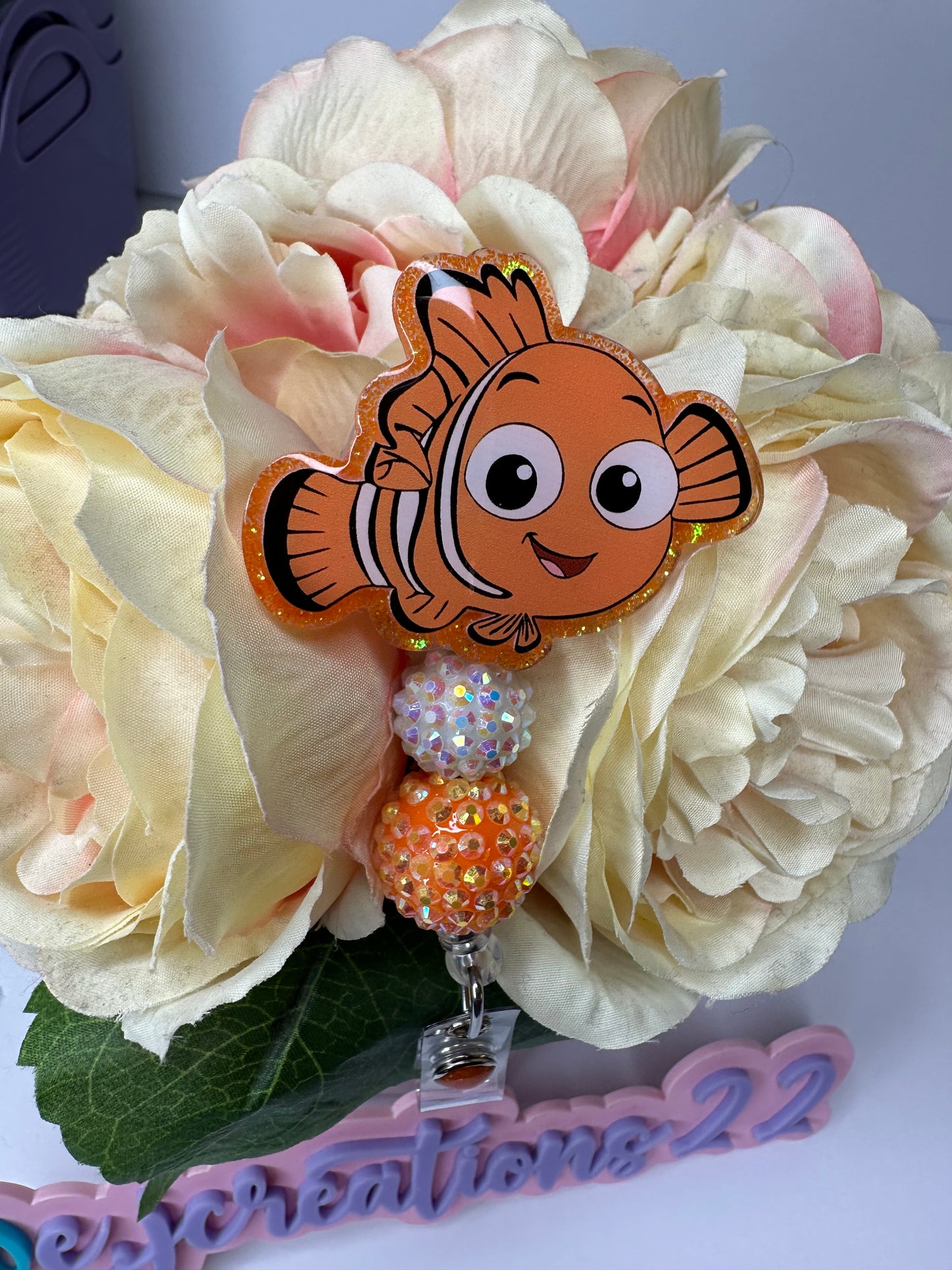 Orange Fish Badge Reel