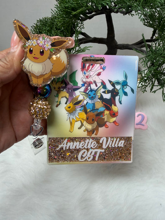 Flower Crown Eevee Badge Buddy Set