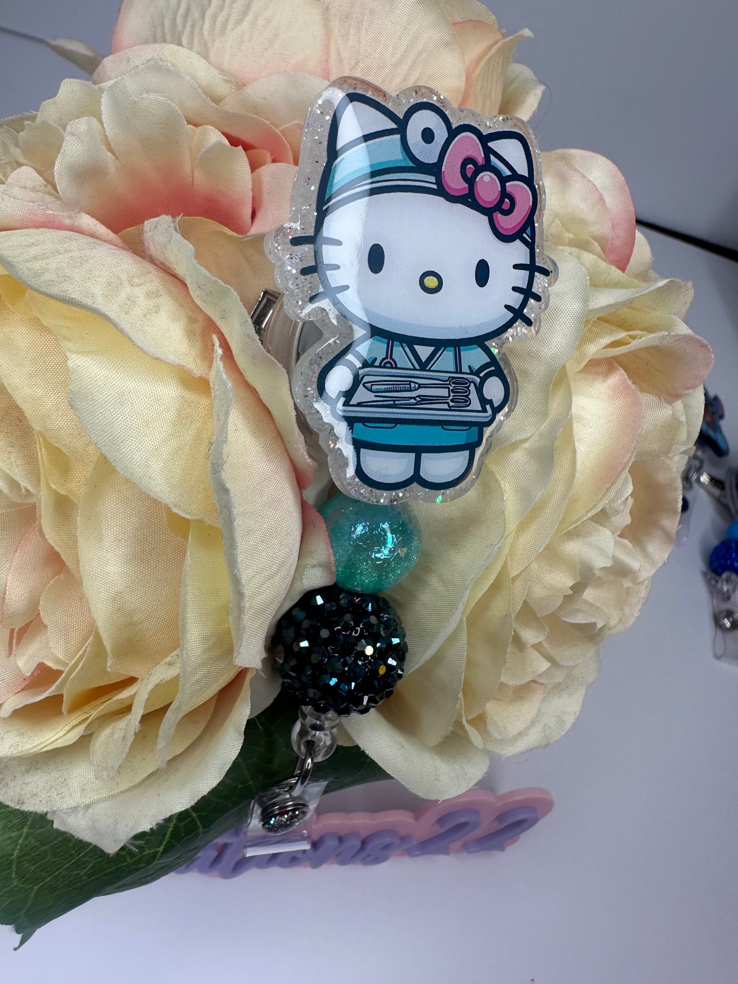 Kitty Surgical Tech Badge Reel