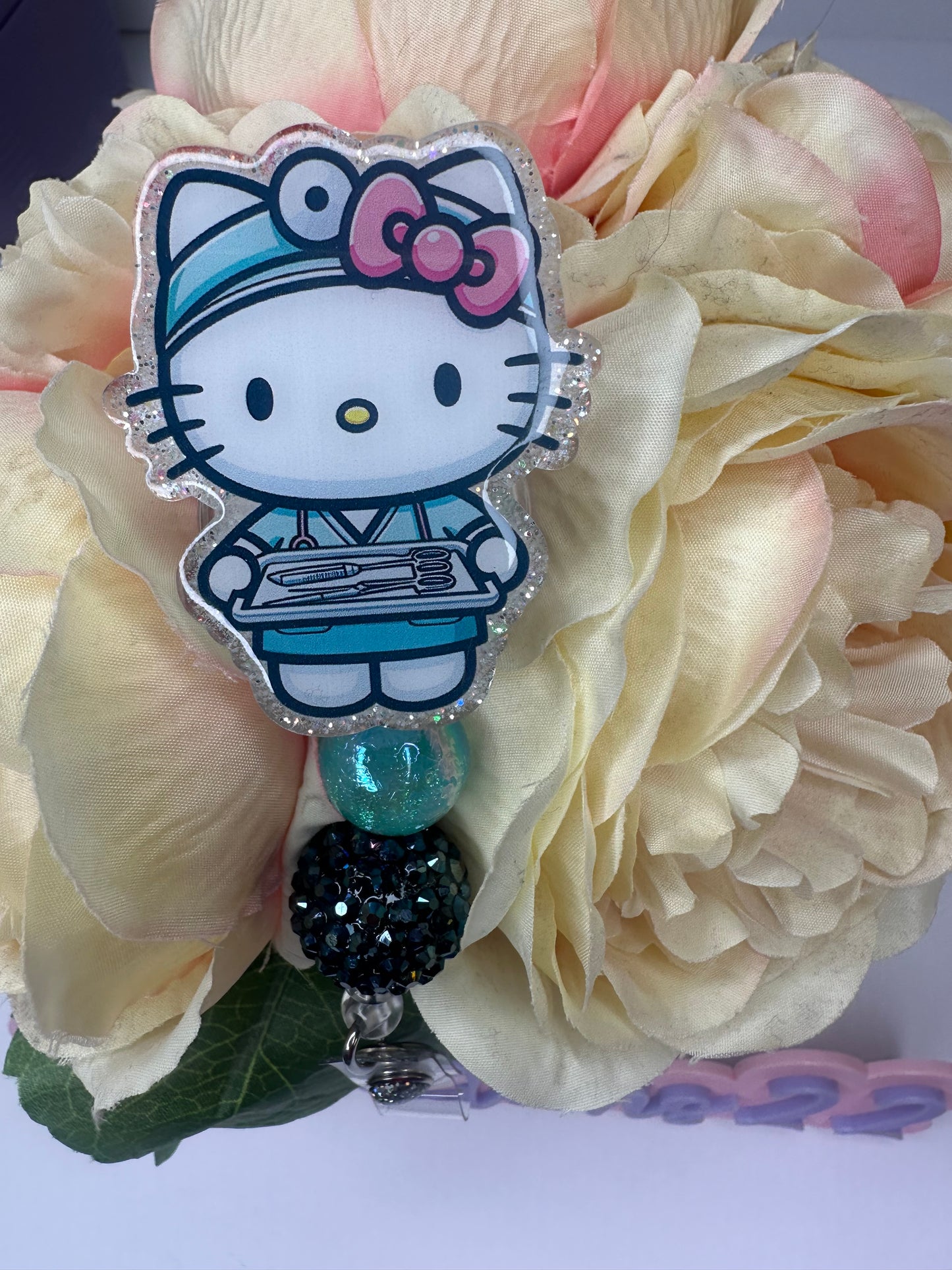 Kitty Surgical Tech Badge Reel