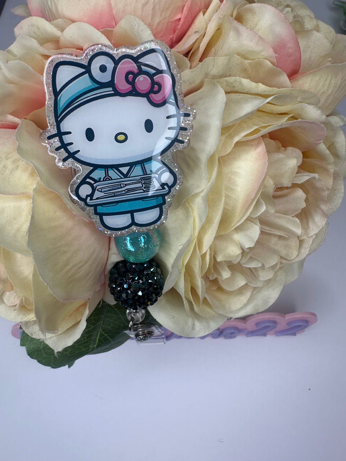 Kitty Surgical Tech Badge Reel