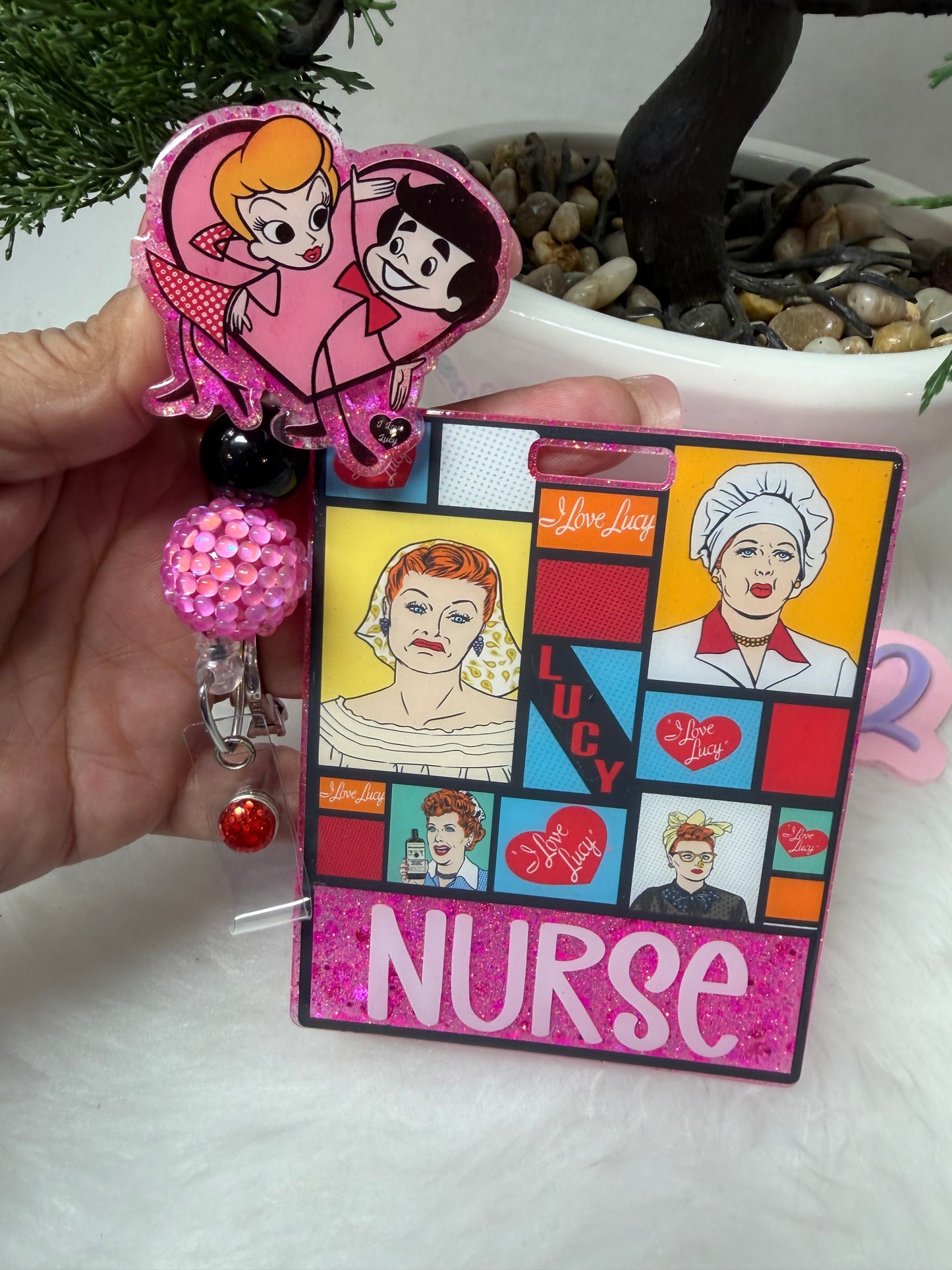 I love Lucy Cartoon Badge Buddy Set