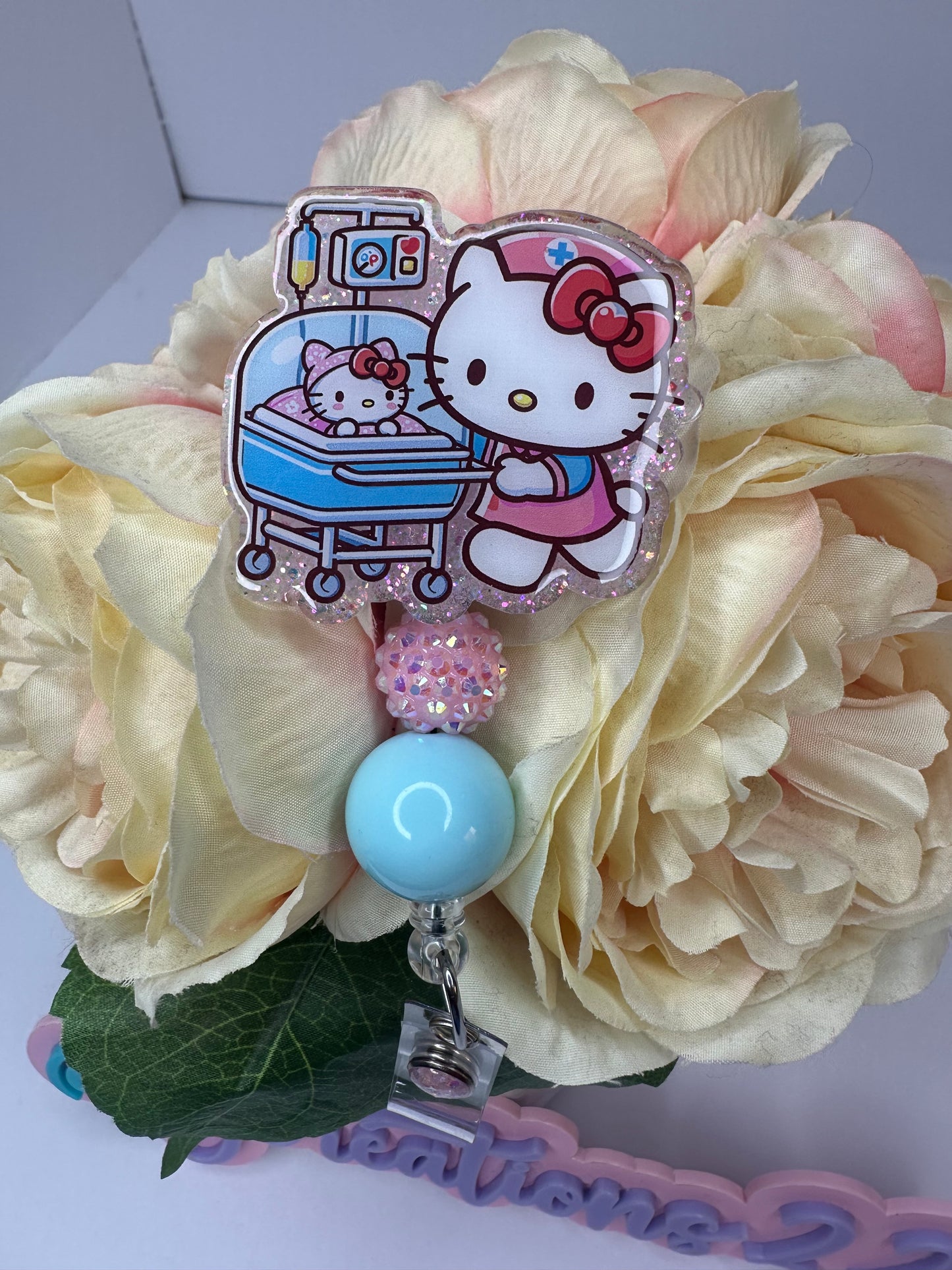 Kitty NICU Nurse Badge Reel