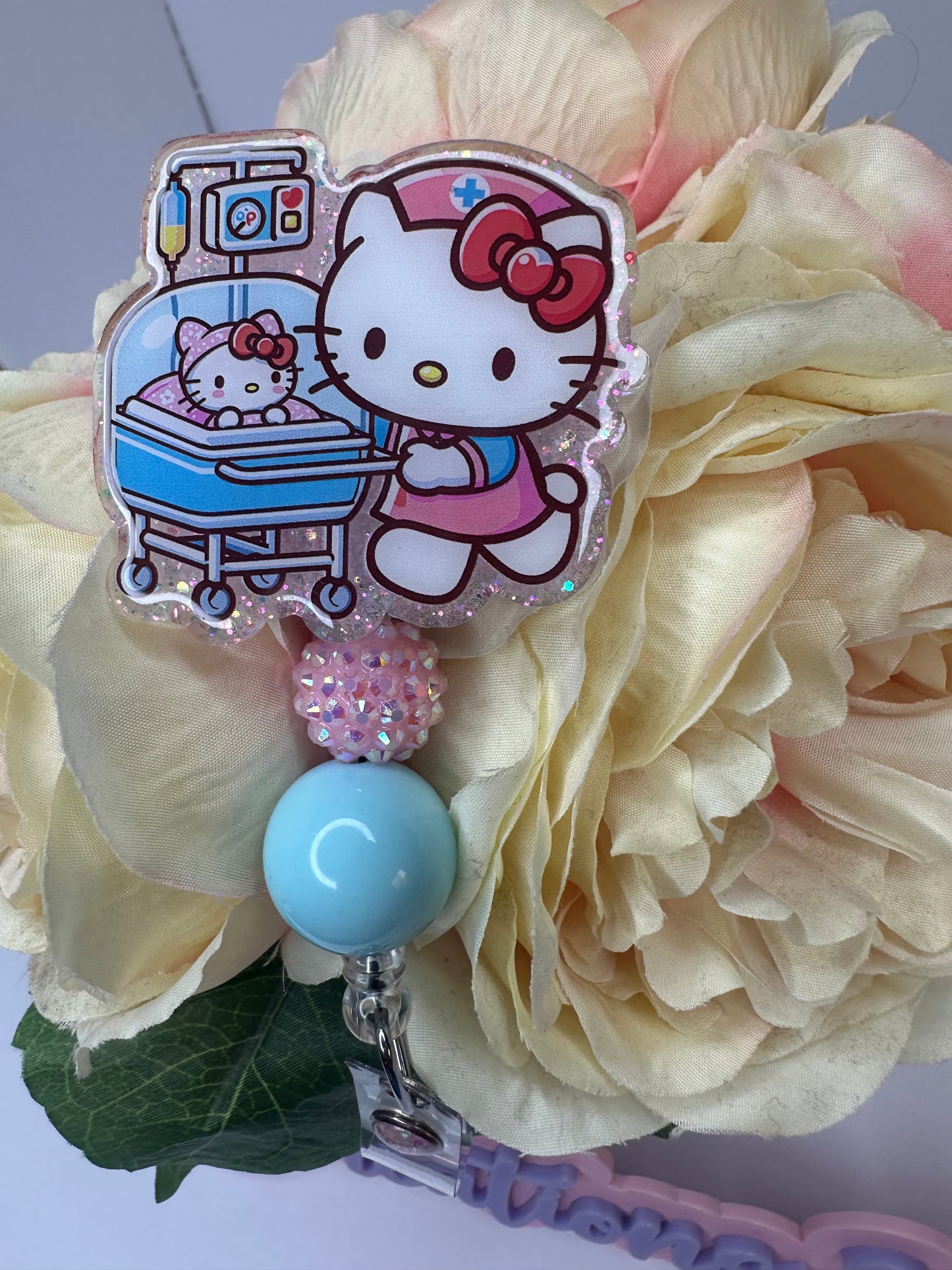 Kitty NICU Nurse Badge Reel