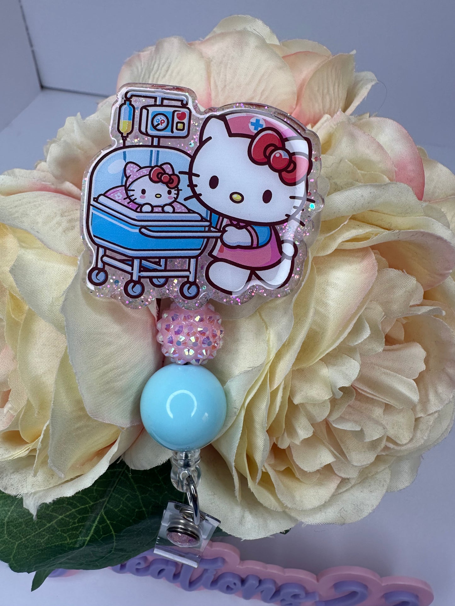 Kitty NICU Nurse Badge Reel