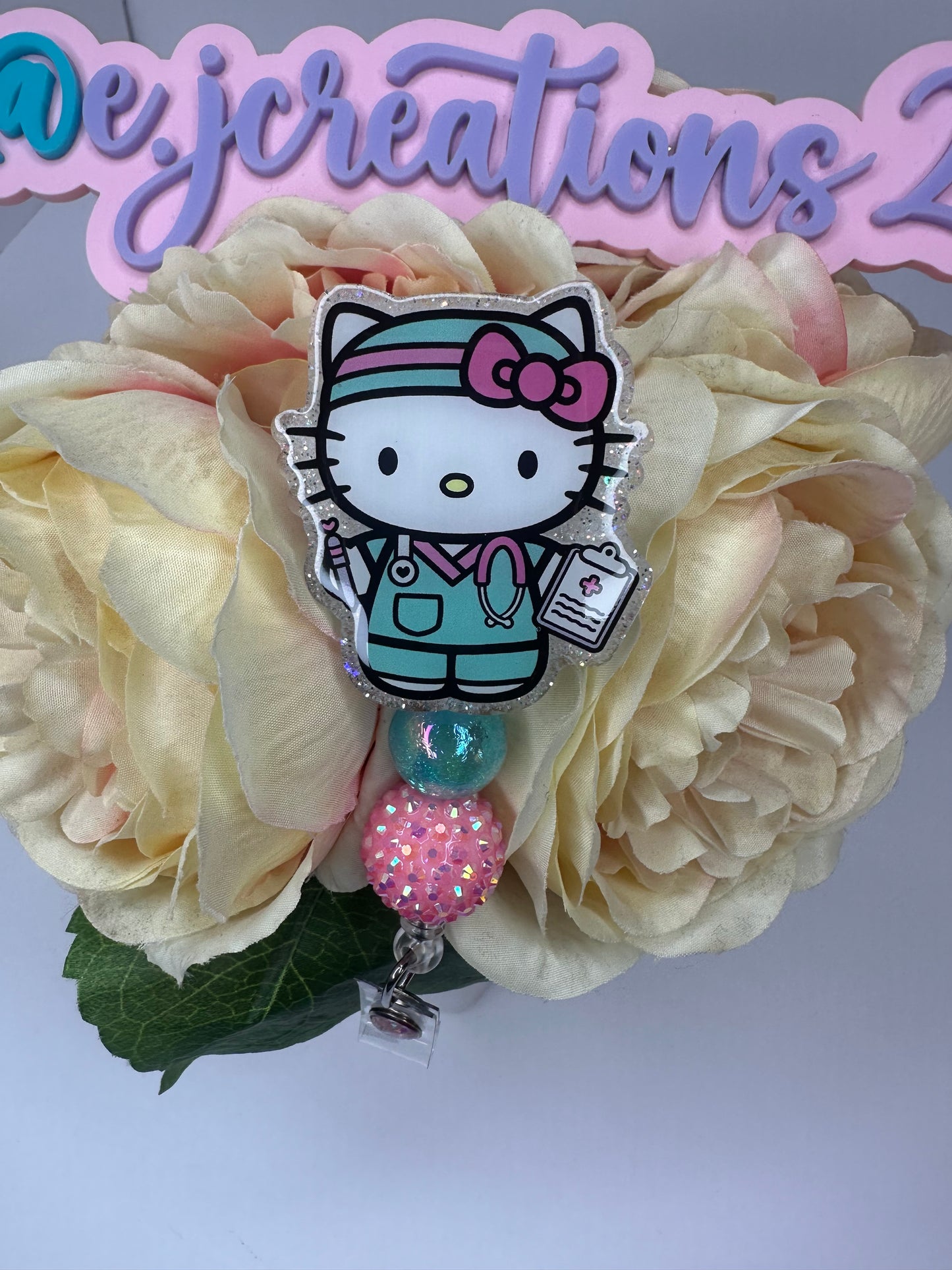 Kitty Medical Assistant Nurse Badge Reel