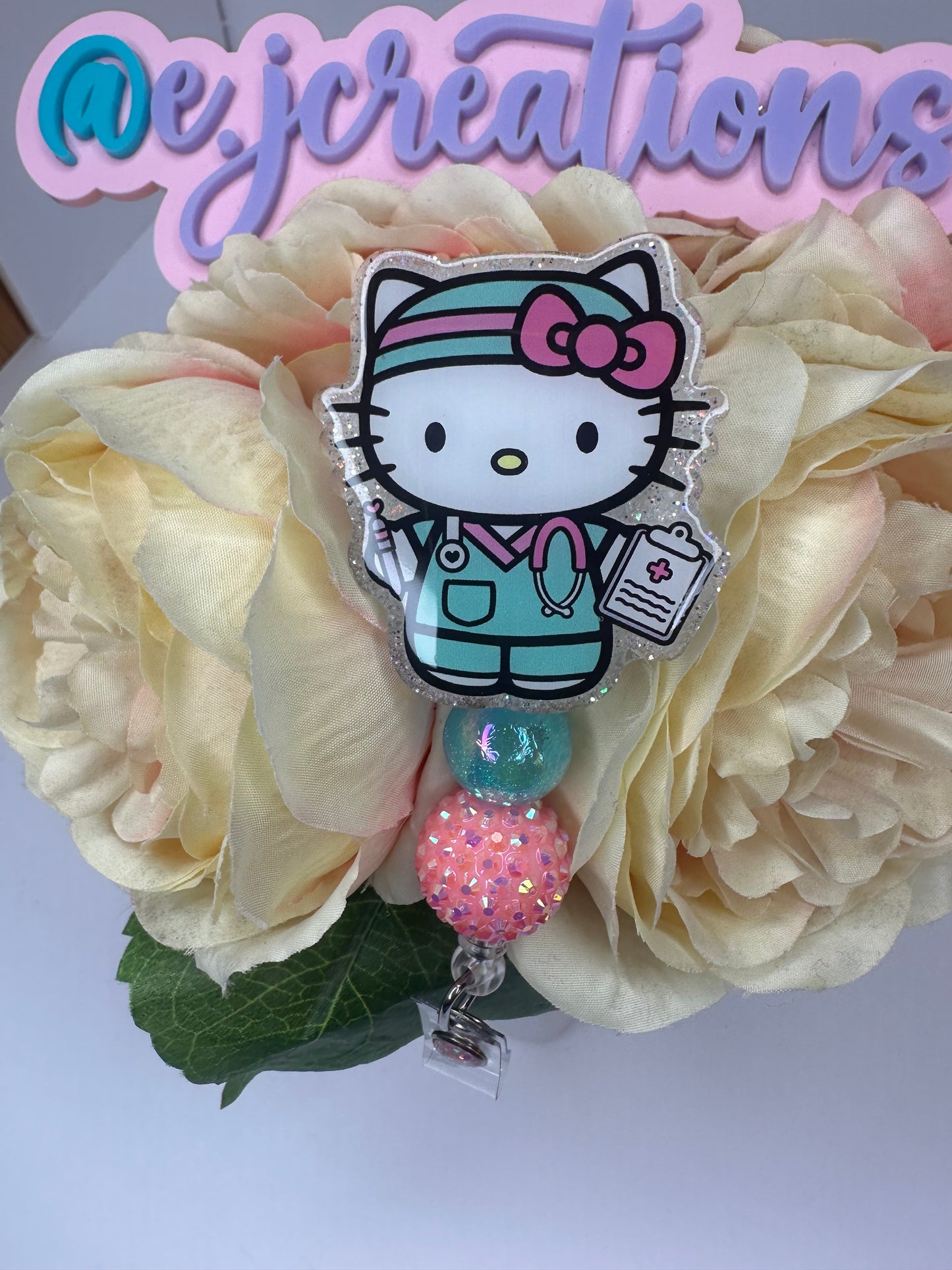 Kitty Medical Assistant Nurse Badge Reel