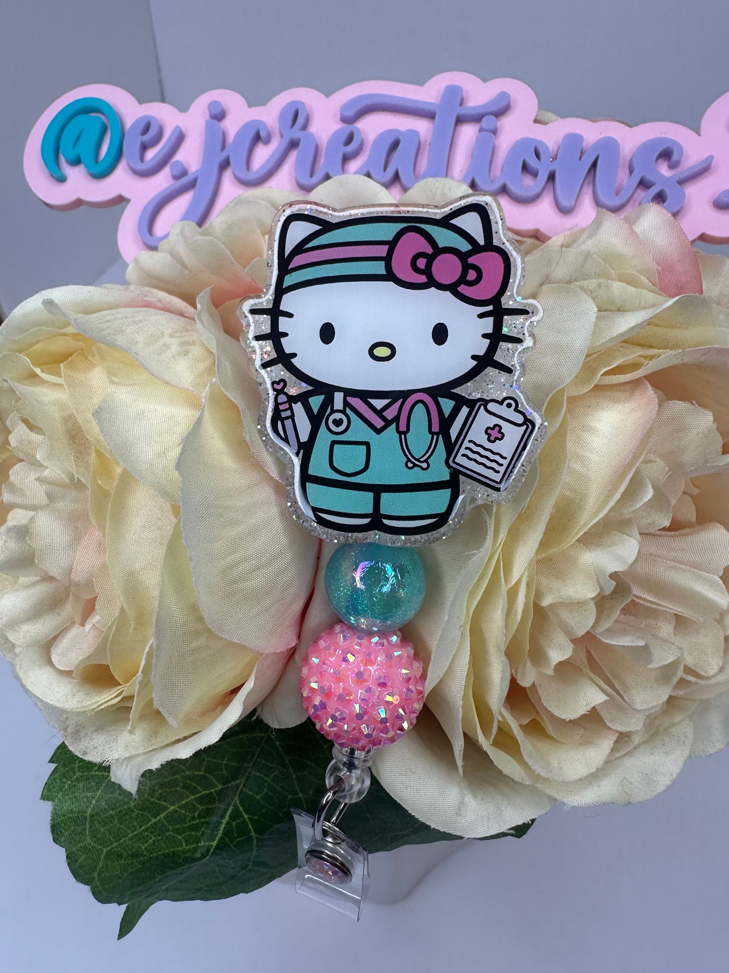 Kitty Medical Assistant Nurse Badge Reel