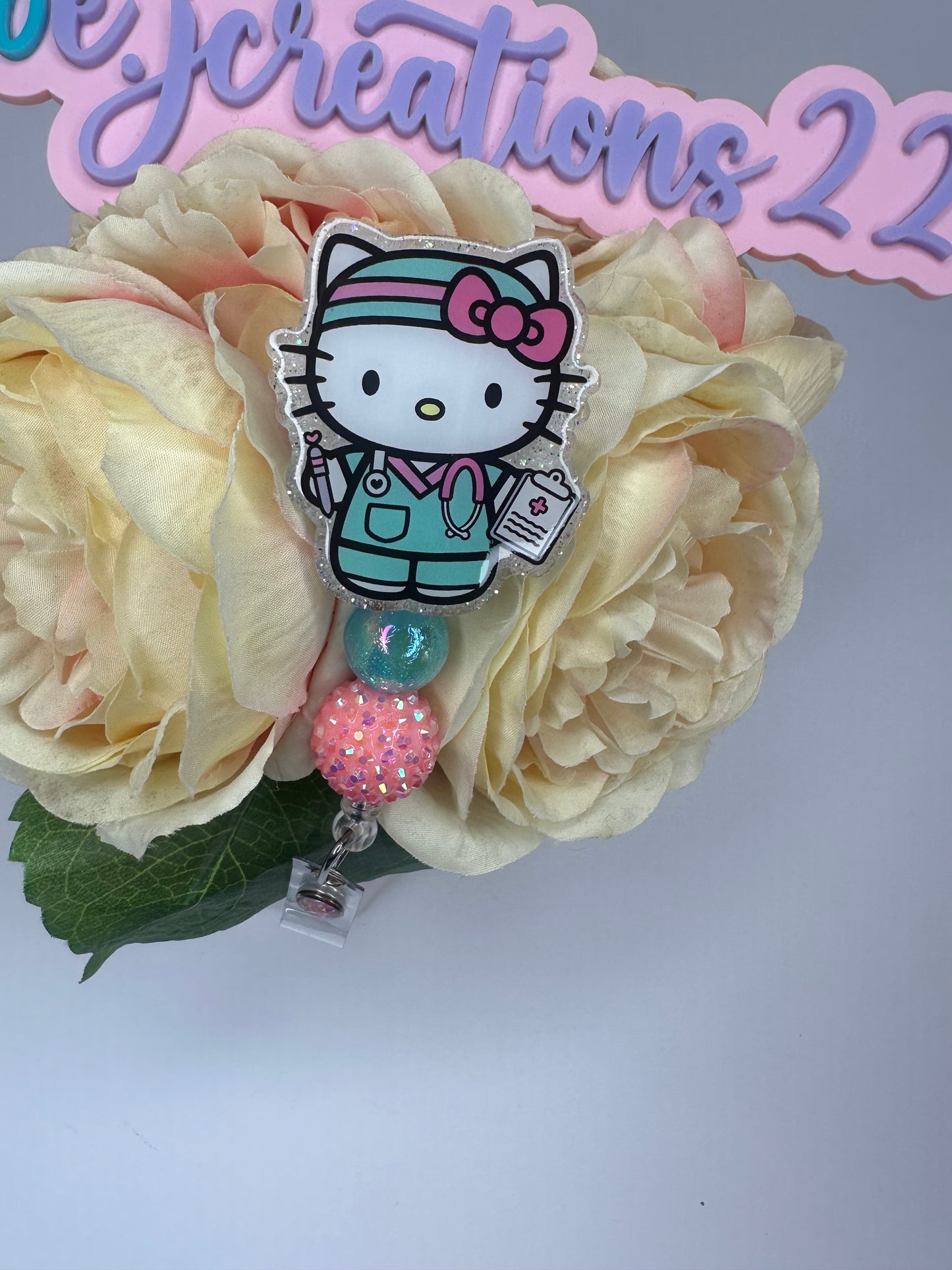 Kitty Medical Assistant Nurse Badge Reel