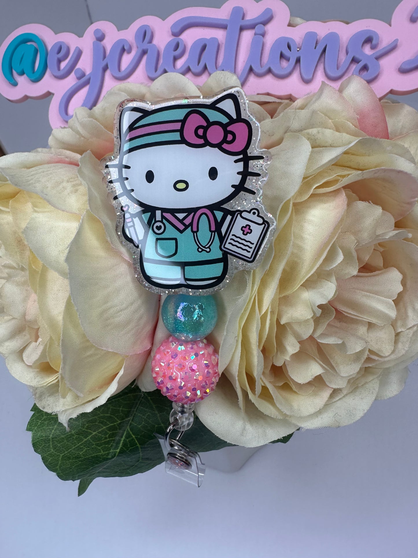 Kitty Medical Assistant Nurse Badge Reel