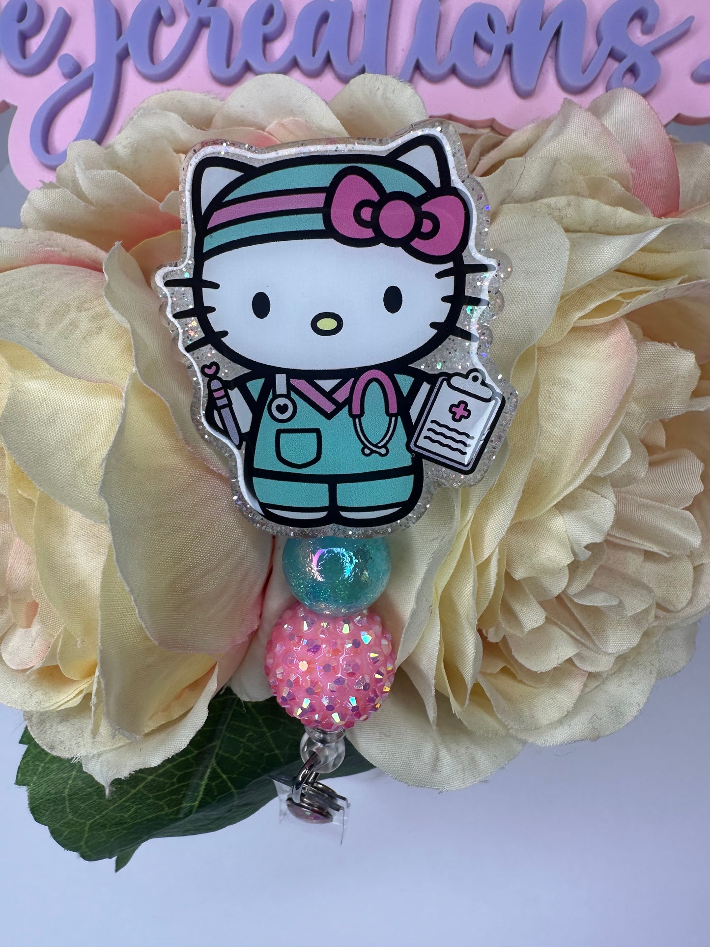 Kitty Medical Assistant Nurse Badge Reel