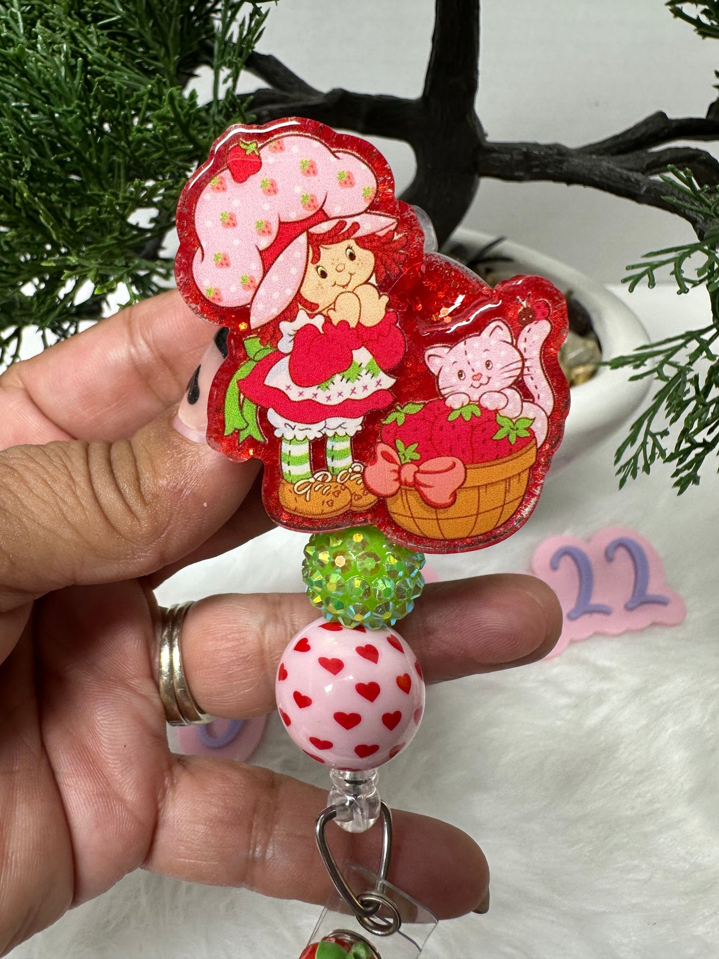 Strawberry Girl Badge Reel