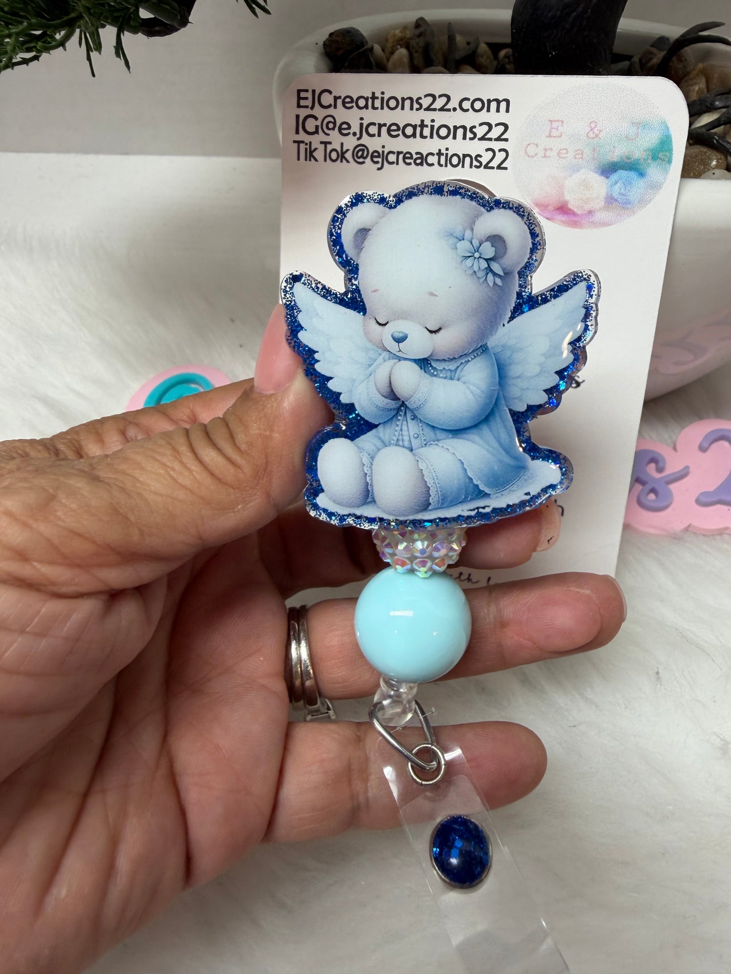 Angel Bear Badge Reel