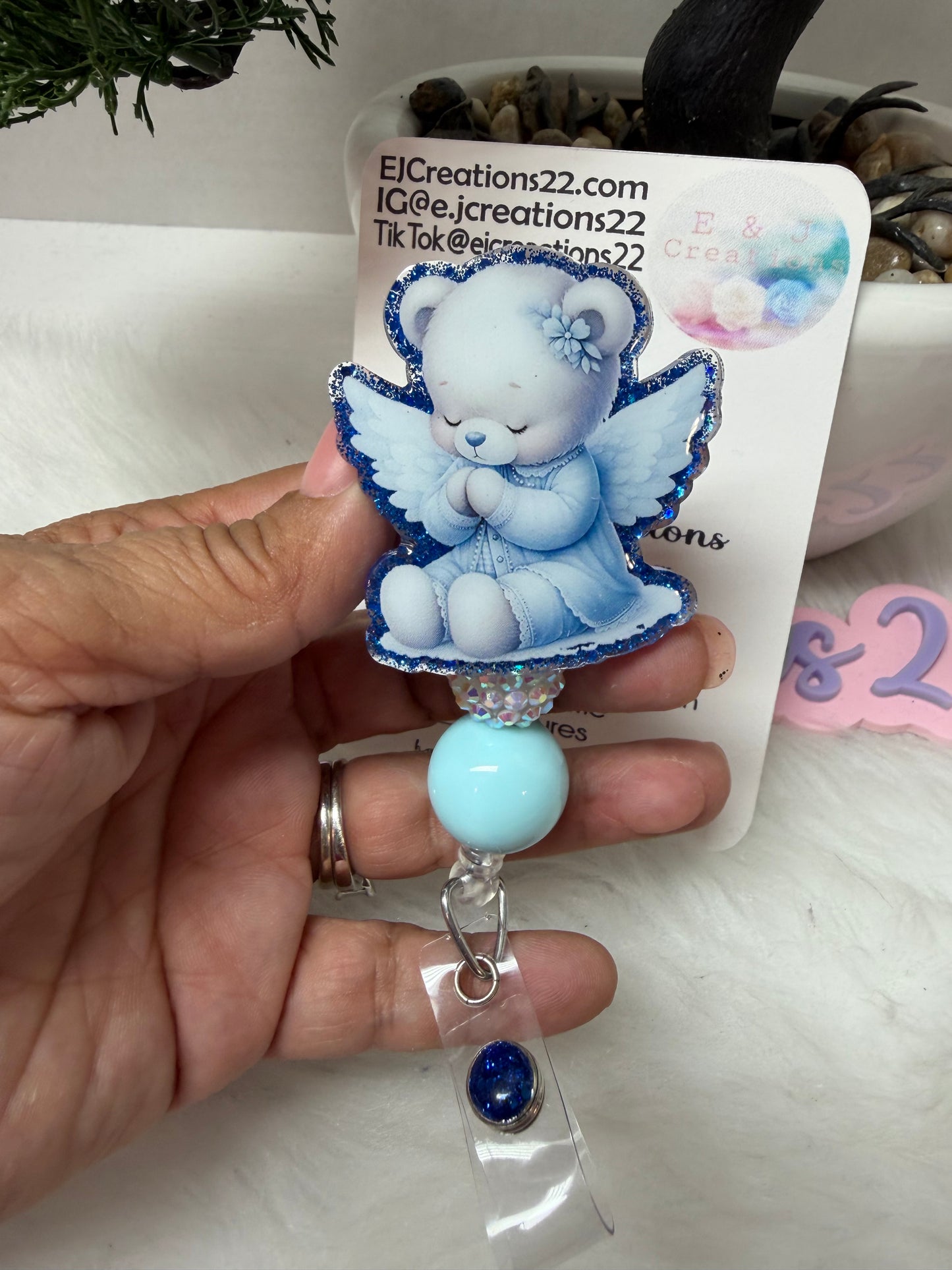 Angel Bear Badge Reel