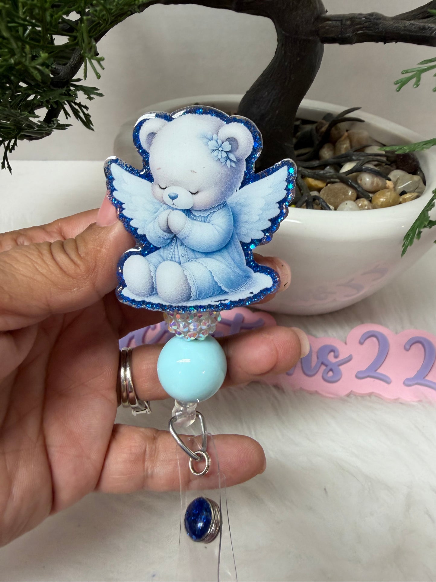Angel Bear Badge Reel