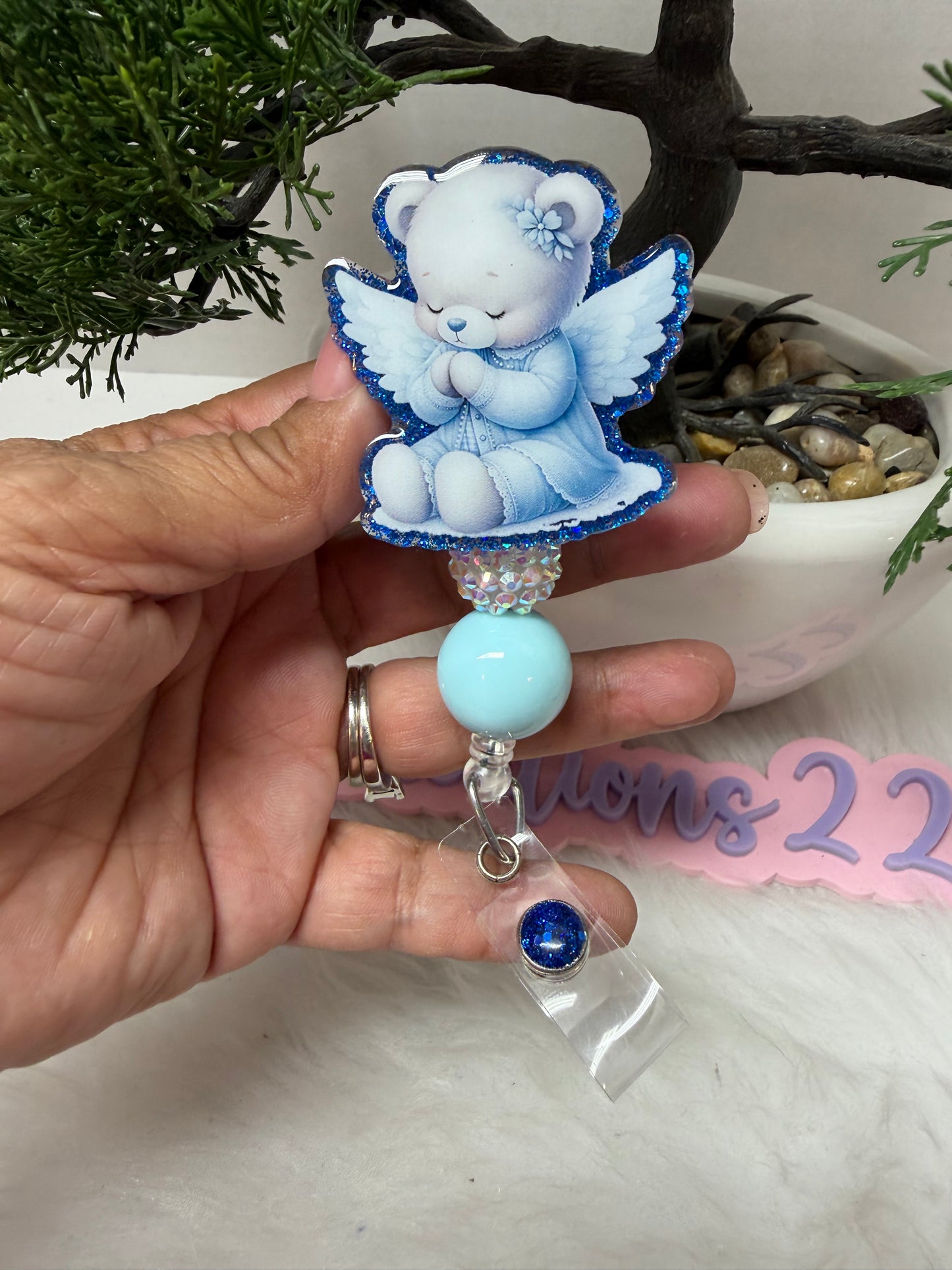 Angel Bear Badge Reel