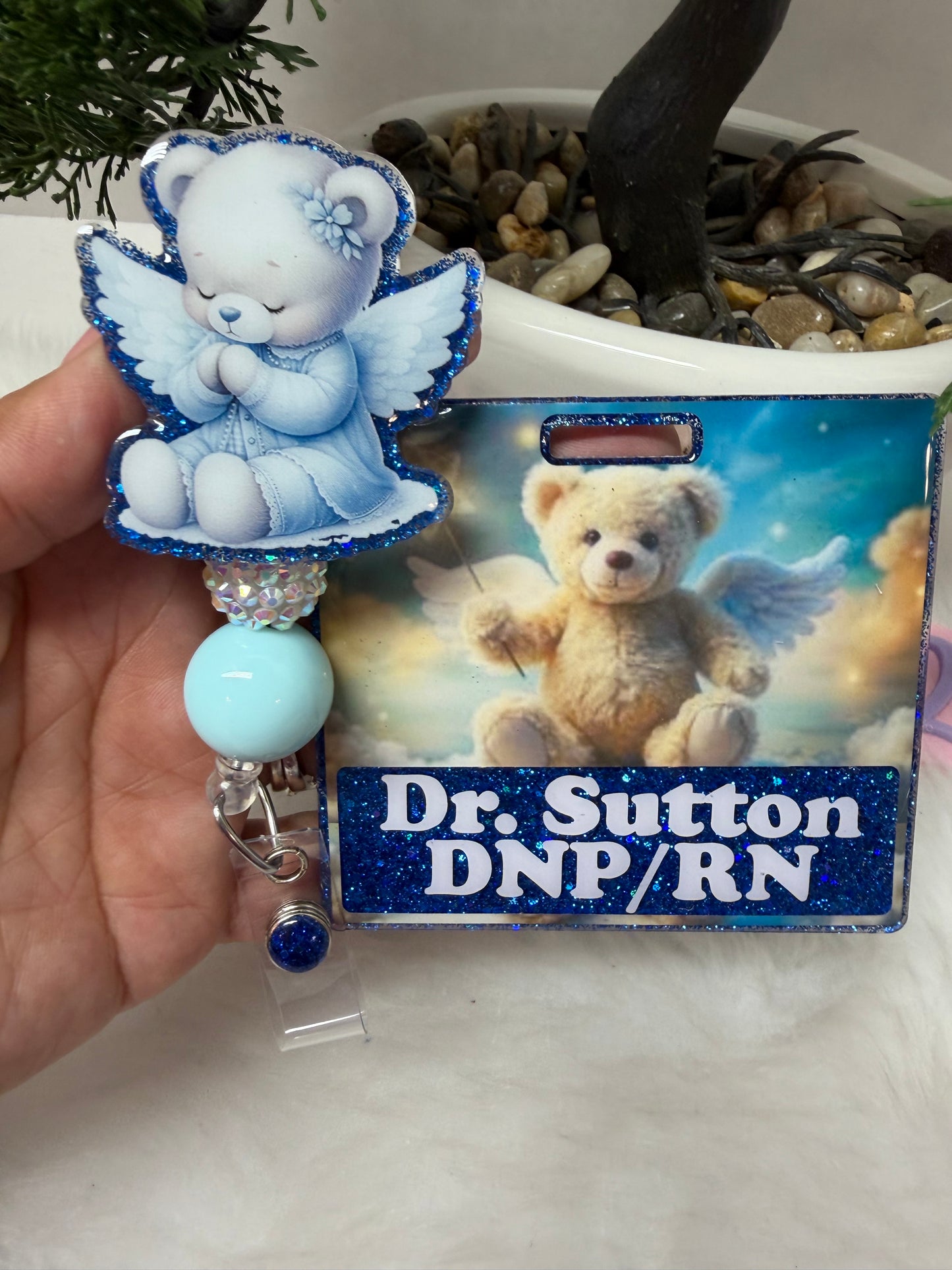 Angel Bear Badge Buddy Set