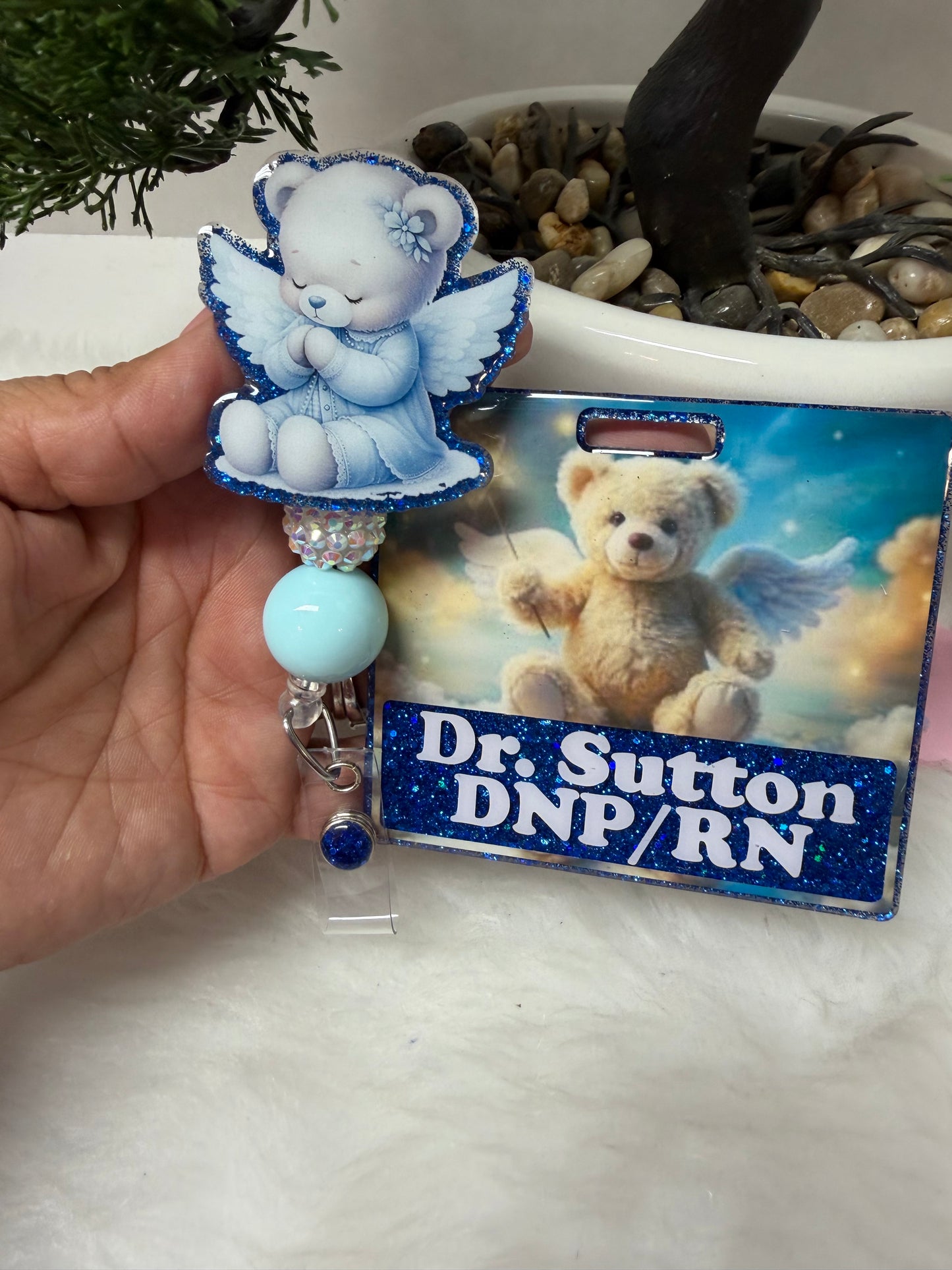 Angel Bear Badge Buddy Set