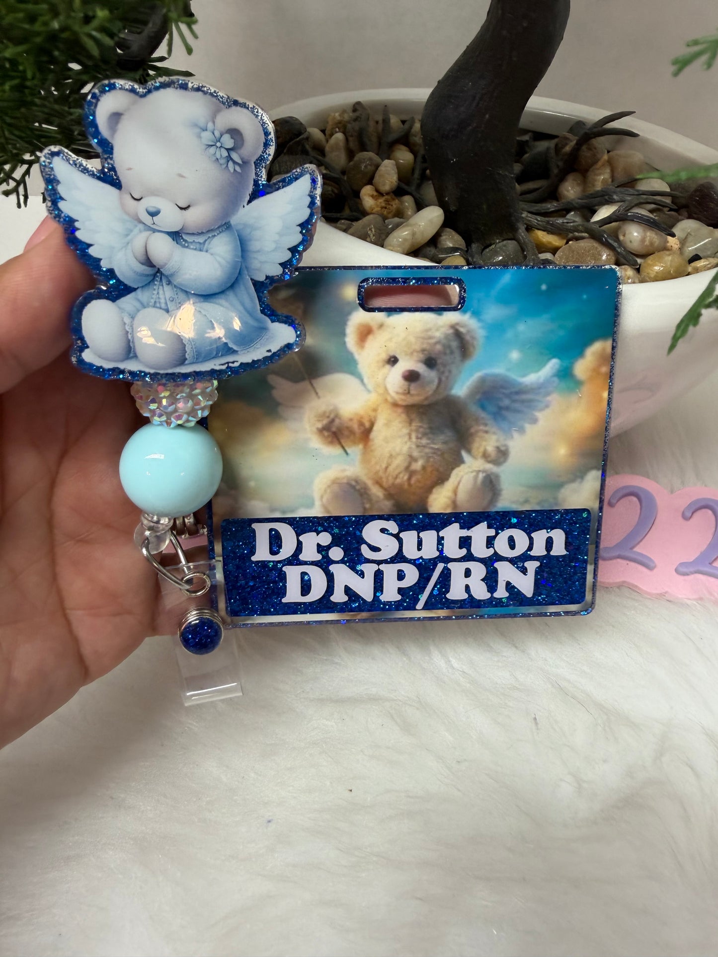 Angel Bear Badge Buddy Set