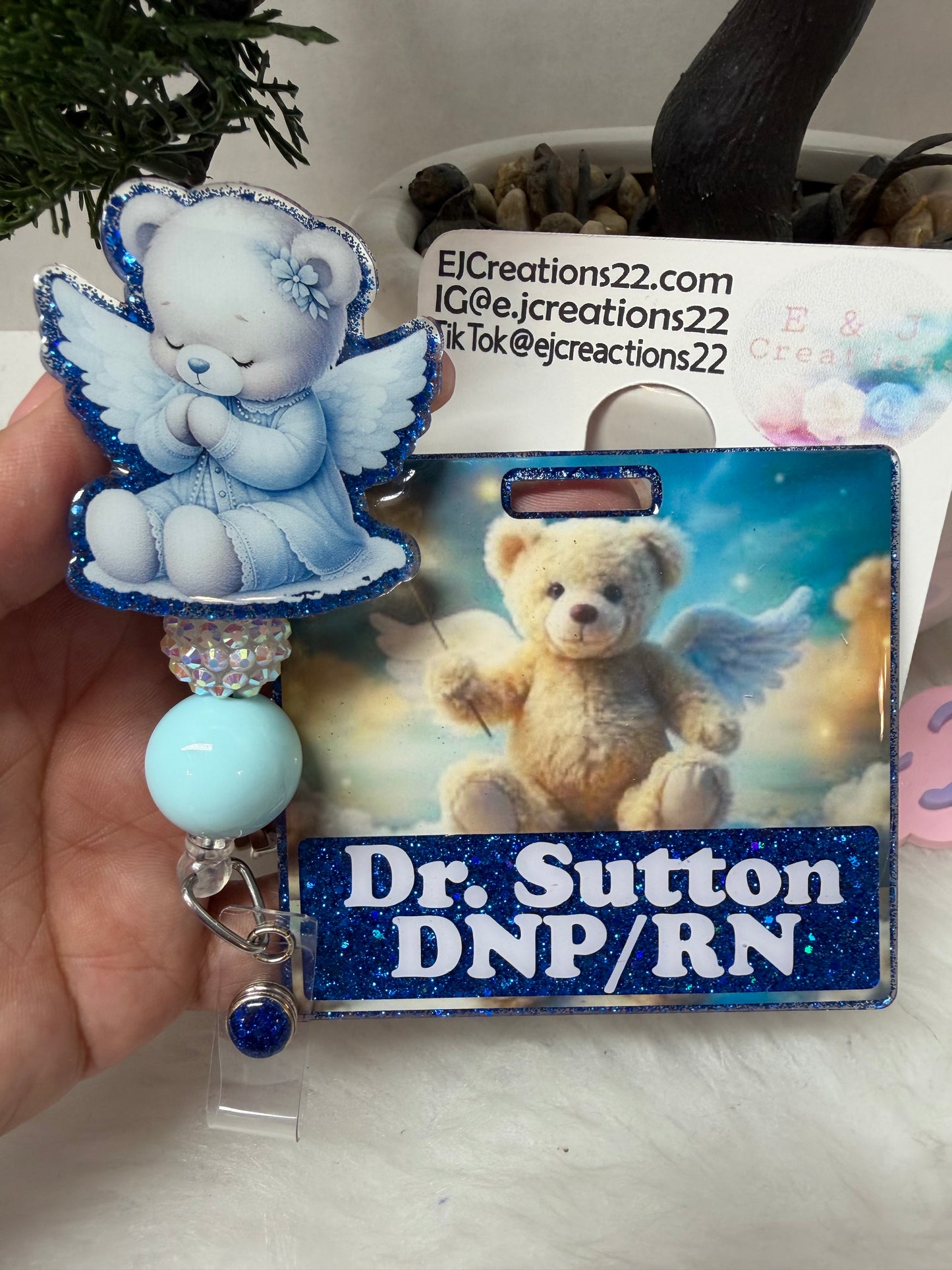 Angel Bear Badge Buddy Set