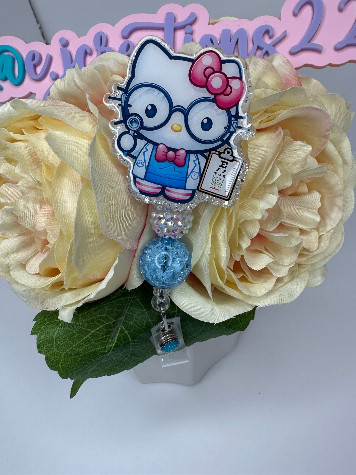 Kitty Optometrist Badge Reel