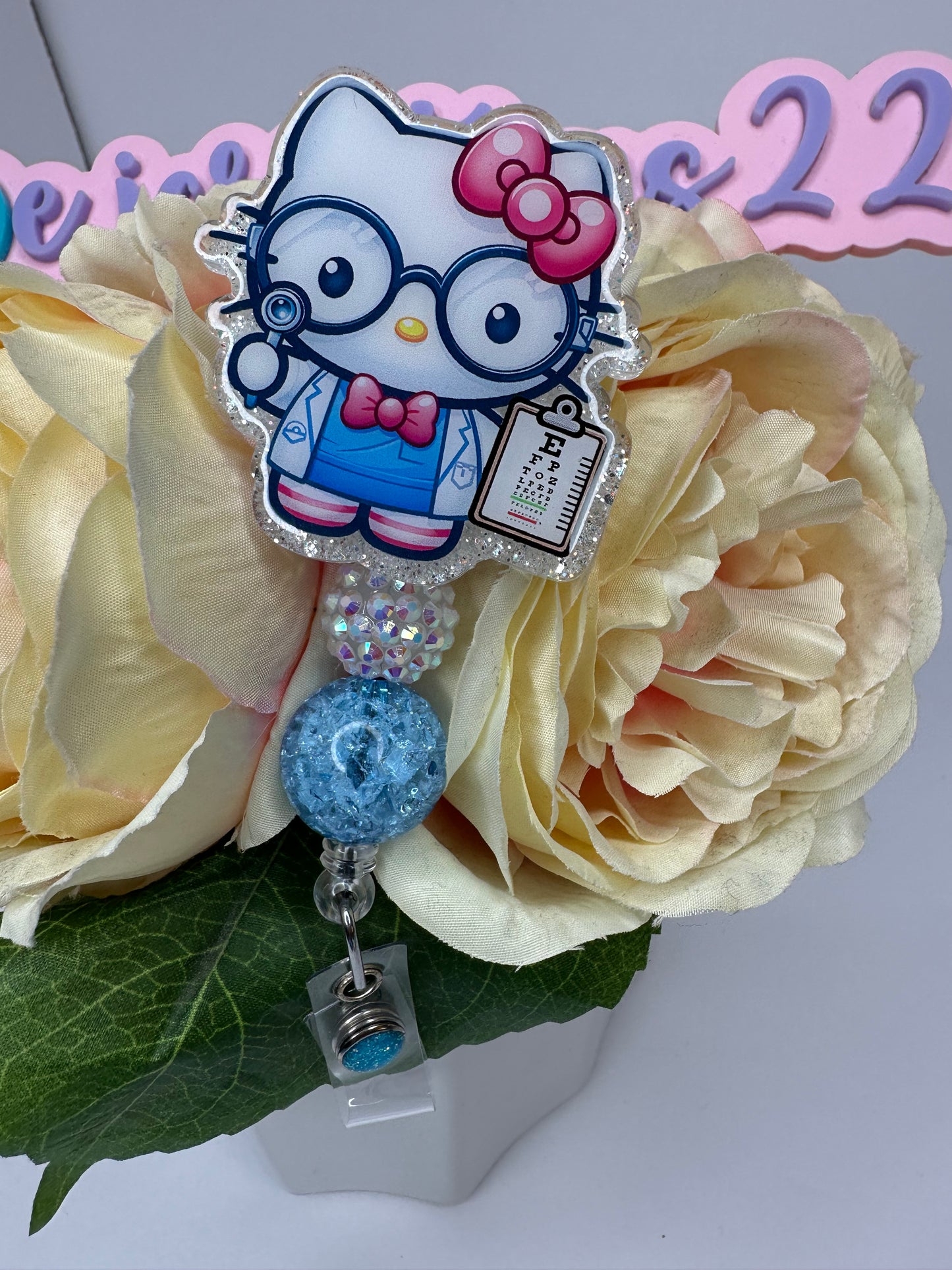 Kitty Optometrist Badge Reel