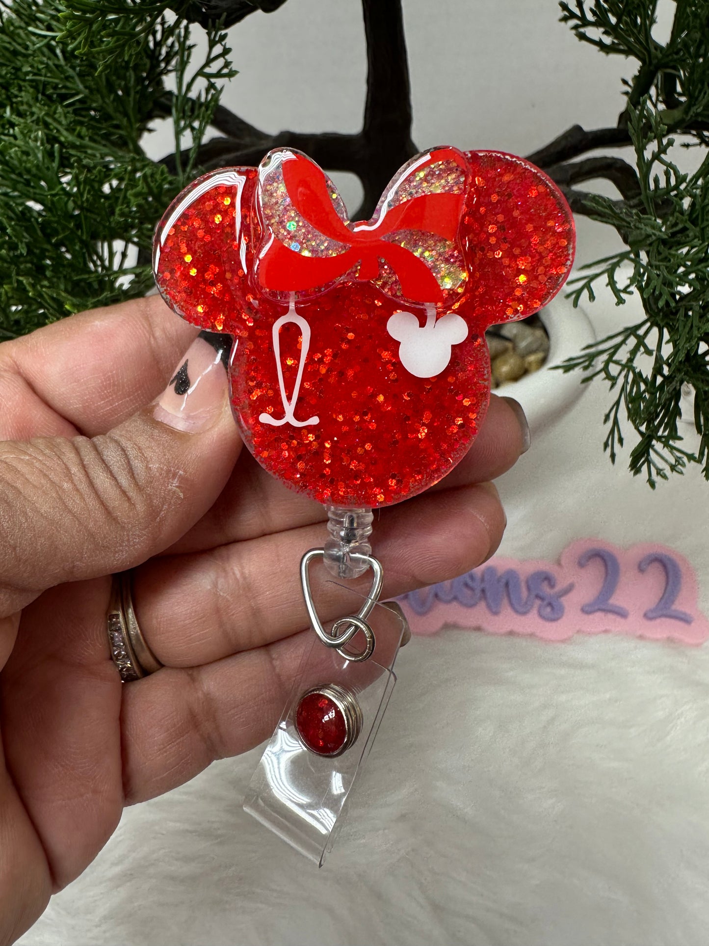 Christmas Candy Cane Badge Reel