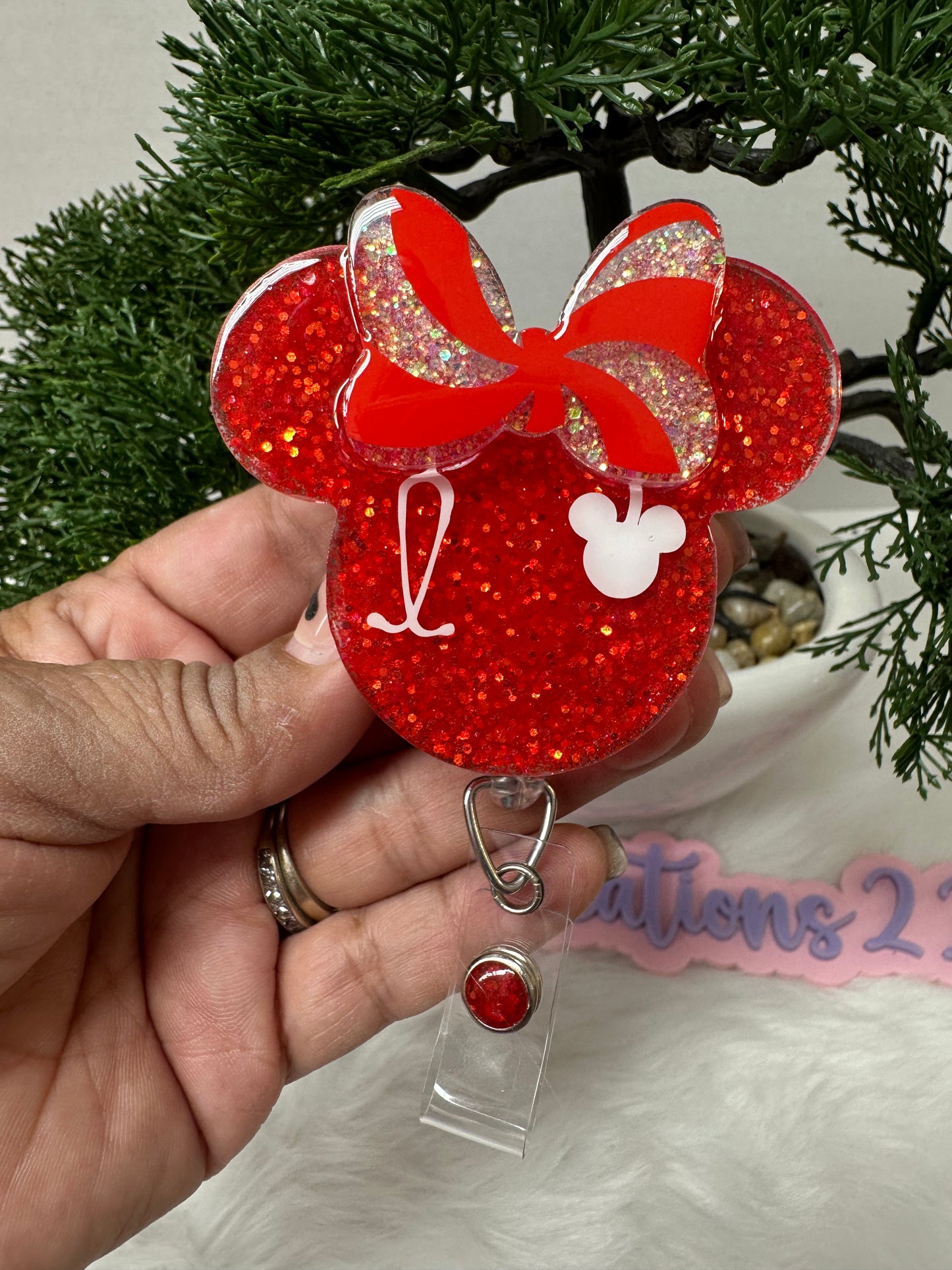 Christmas Candy Cane Badge Reel