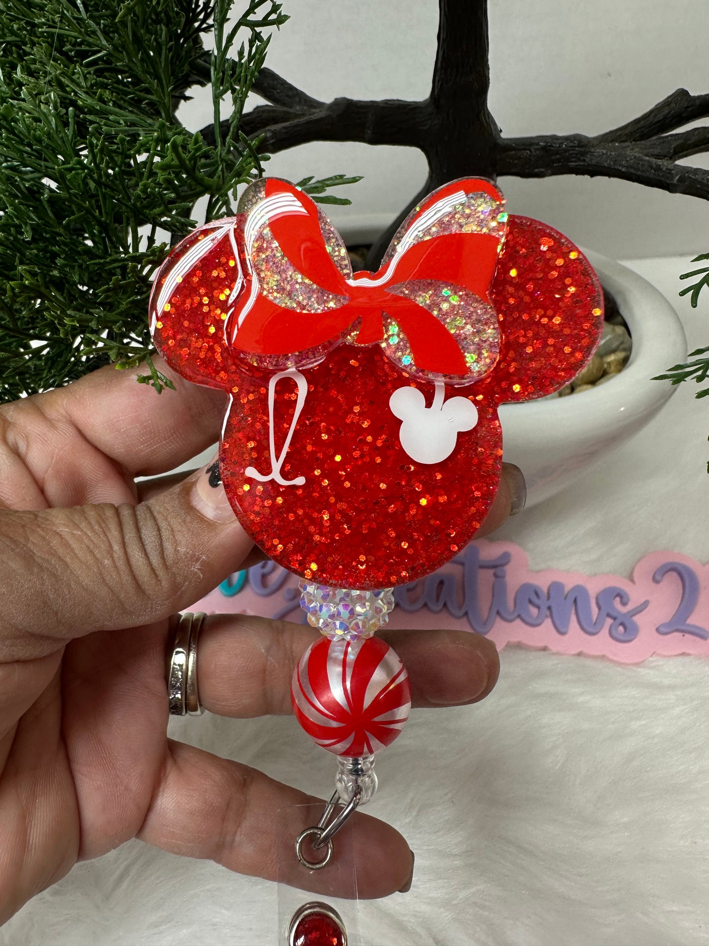 Christmas Candy Cane Badge Reel