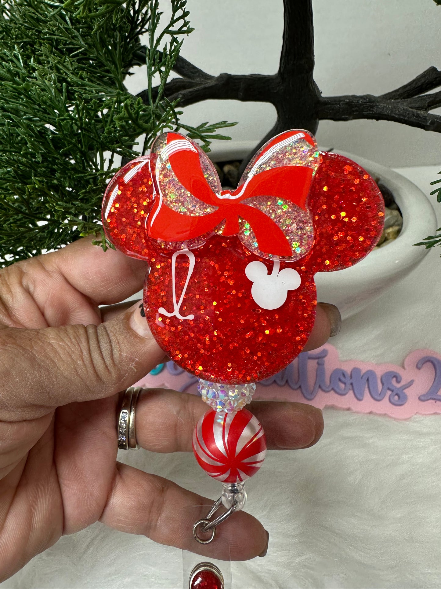 Christmas Candy Cane Badge Reel