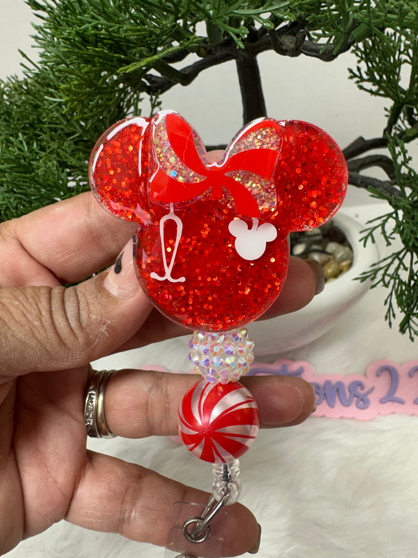 Christmas Candy Cane Badge Reel