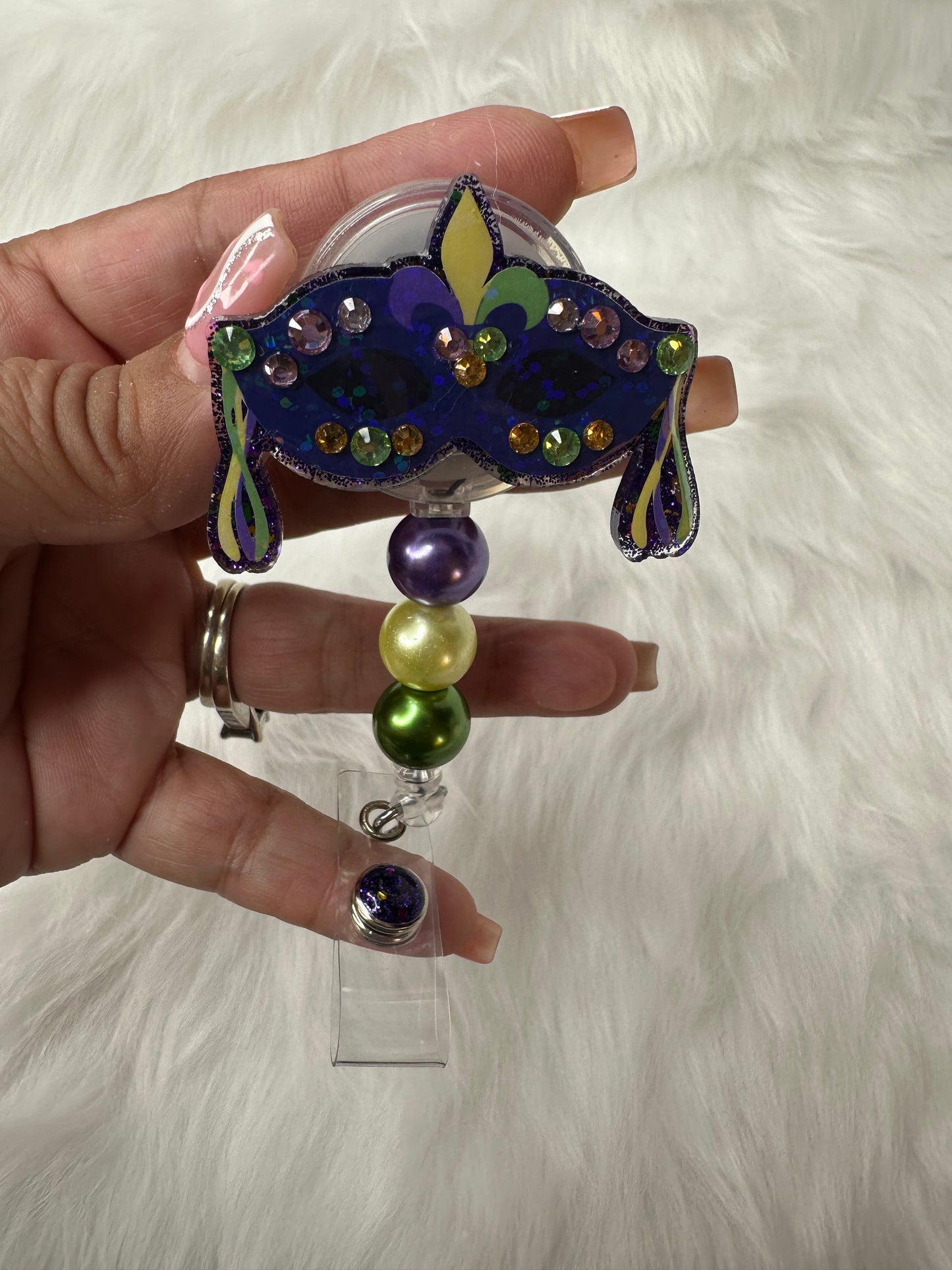 Mardi Gras Mask Badge Reel