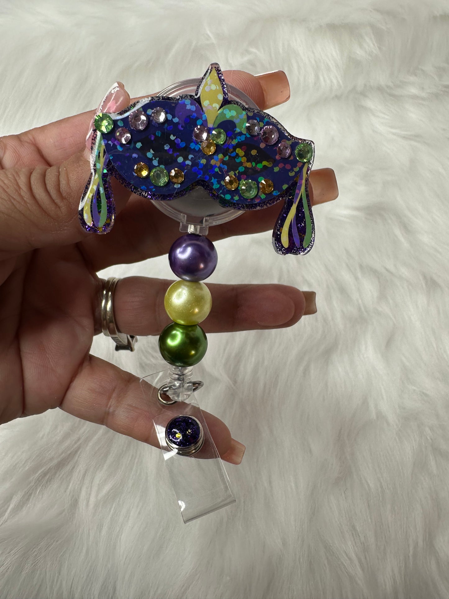 Mardi Gras Mask Badge Reel