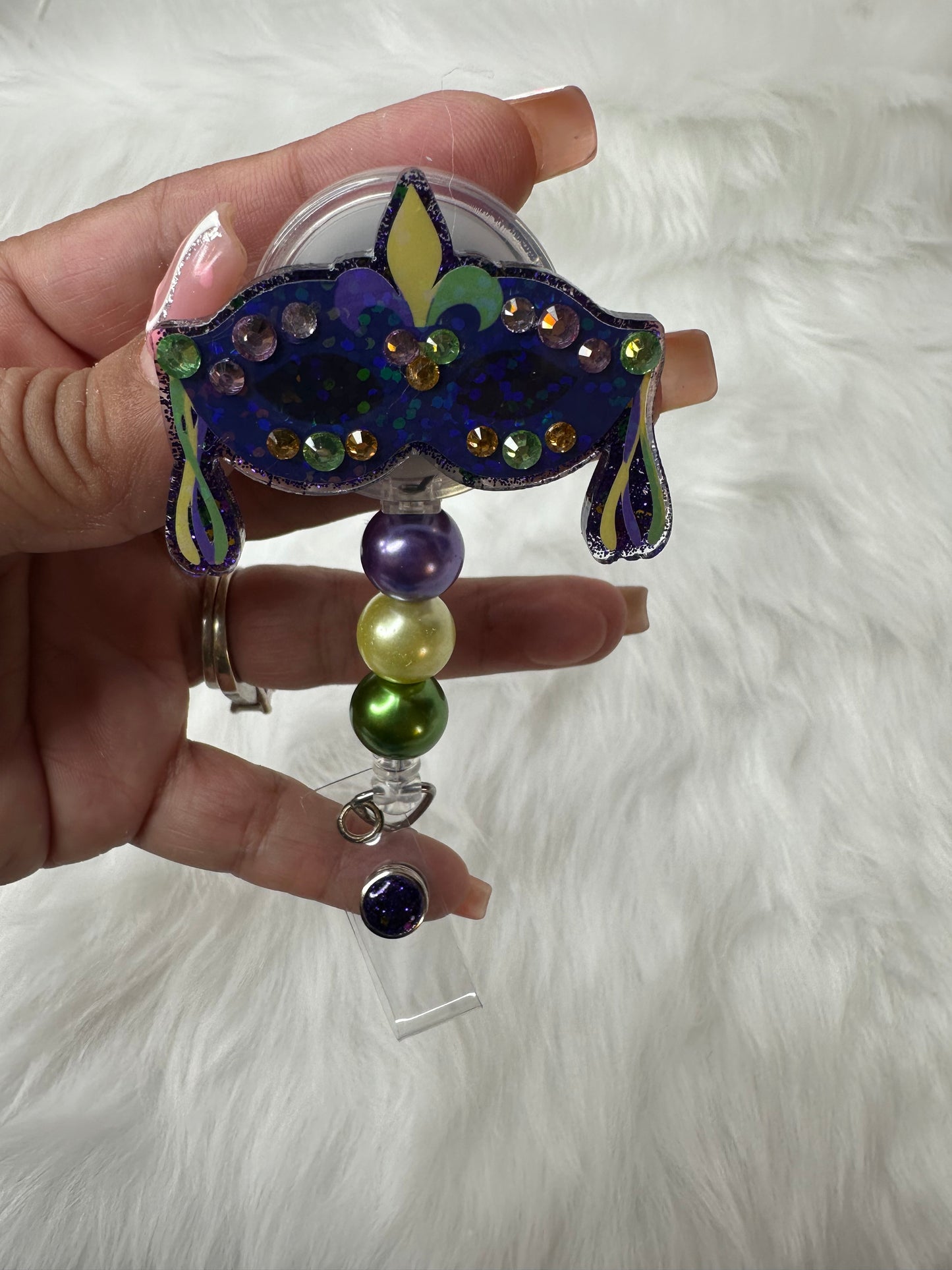 Mardi Gras Mask Badge Reel