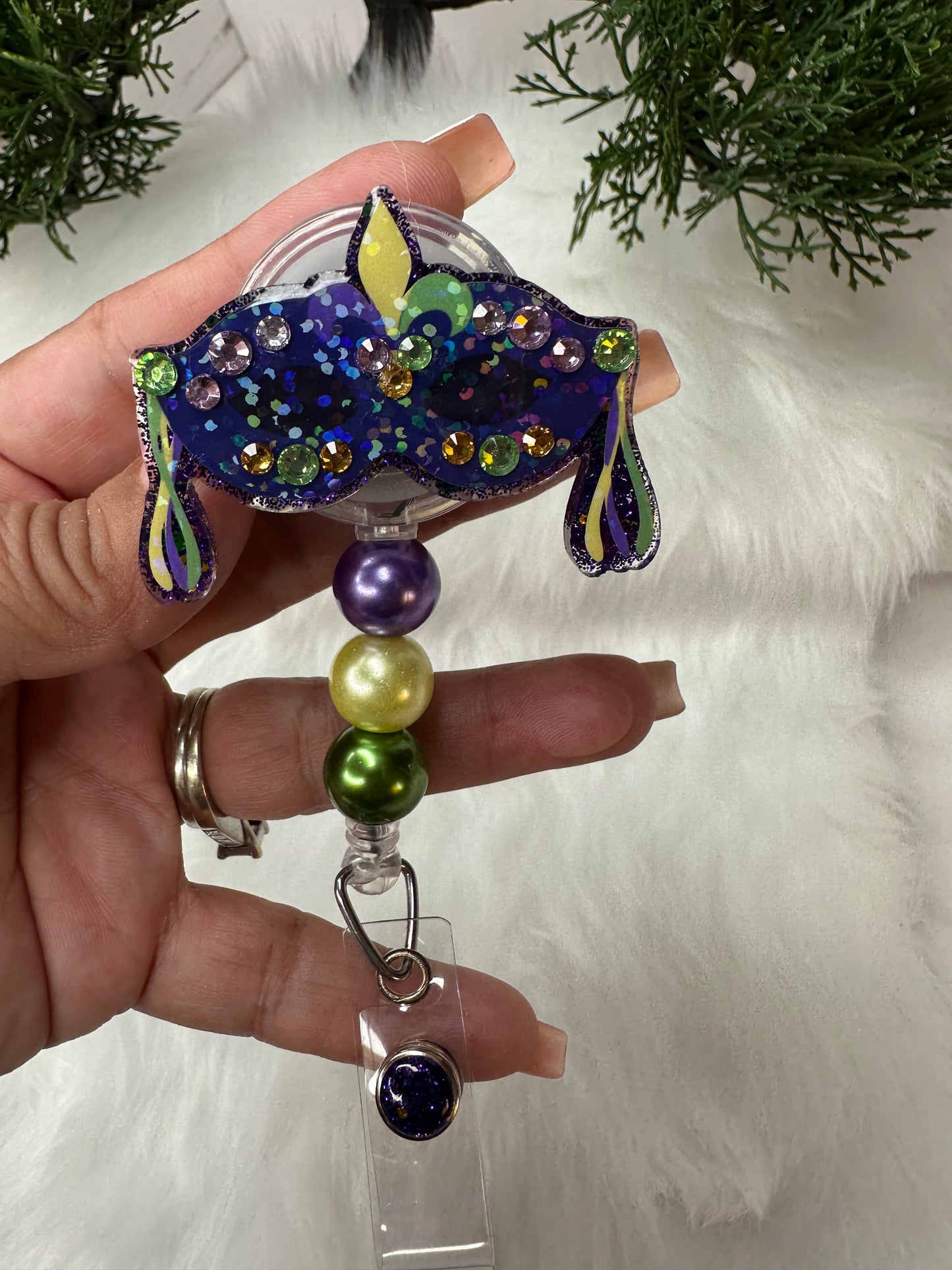 Mardi Gras Mask Badge Reel