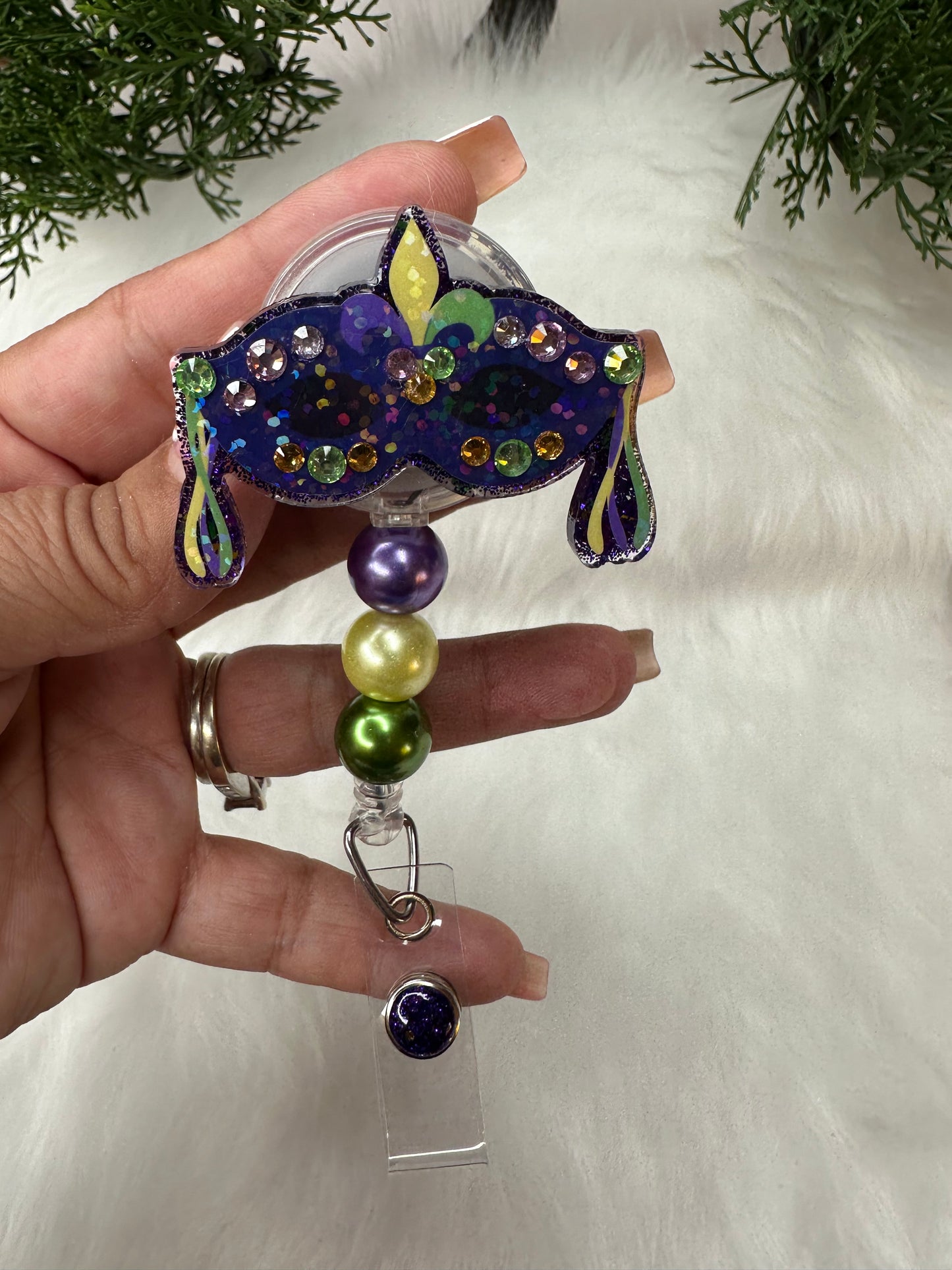 Mardi Gras Mask Badge Reel