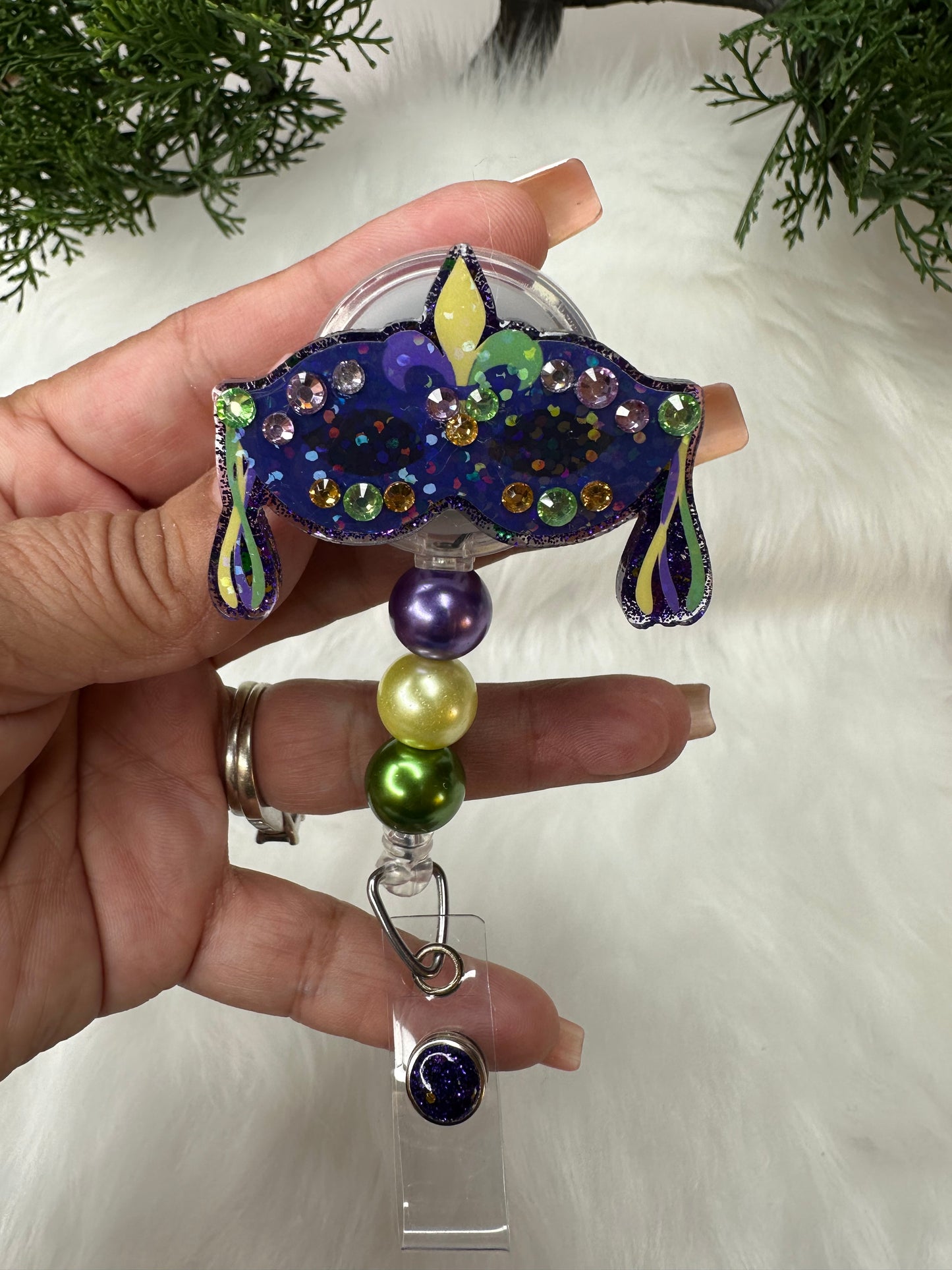 Mardi Gras Mask Badge Reel