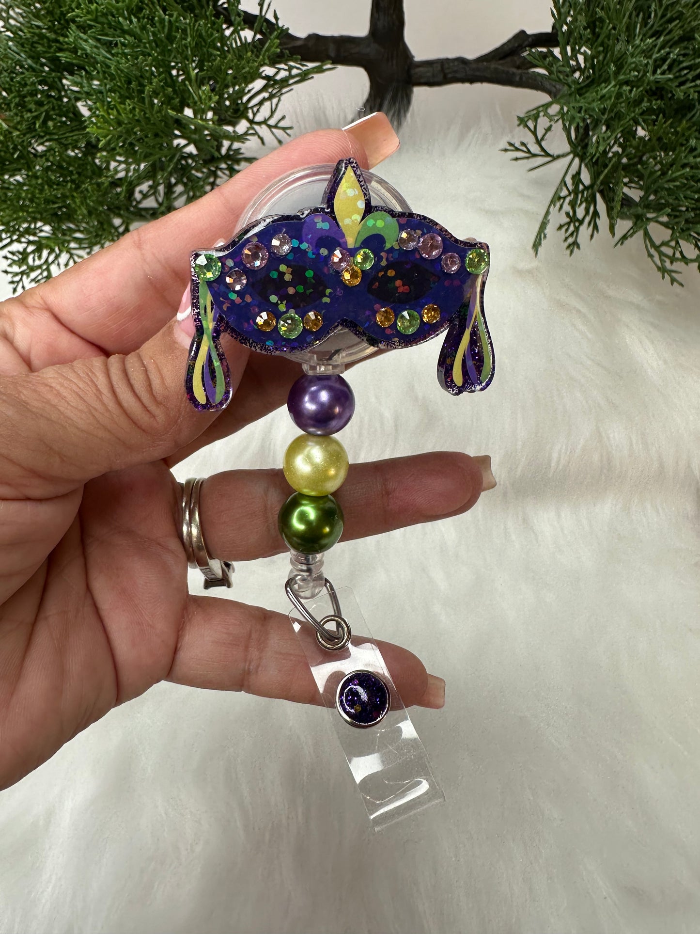 Mardi Gras Mask Badge Reel