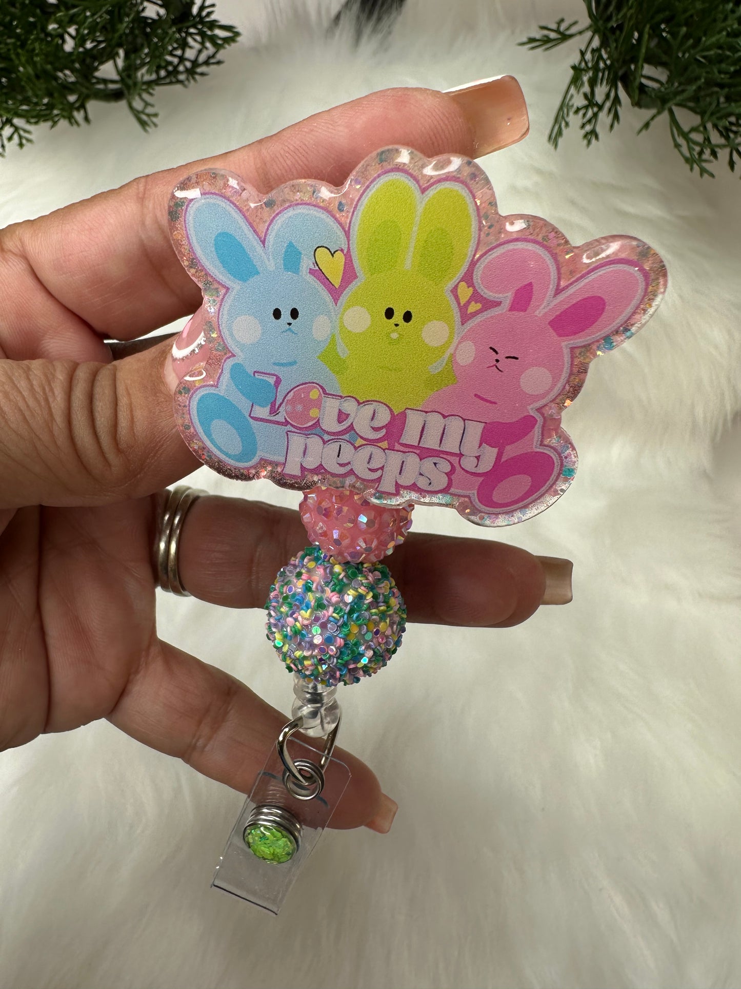 Love my peeps Badge Reel