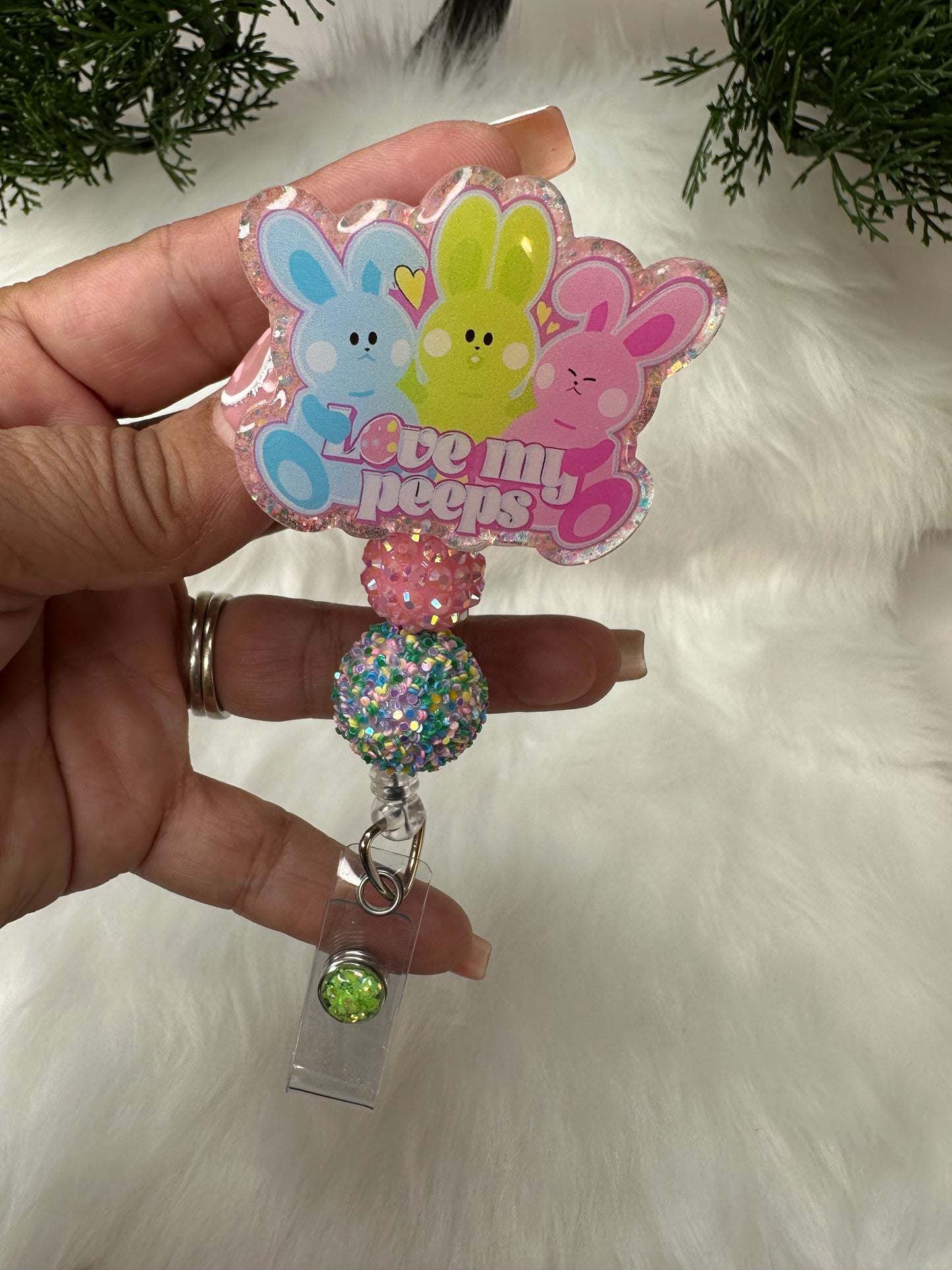 Love my peeps Badge Reel