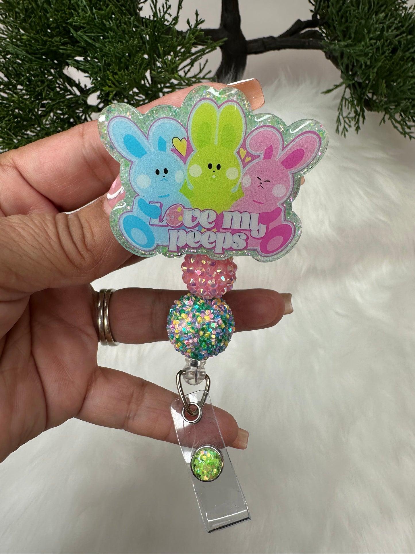 Love my peeps Badge Reel