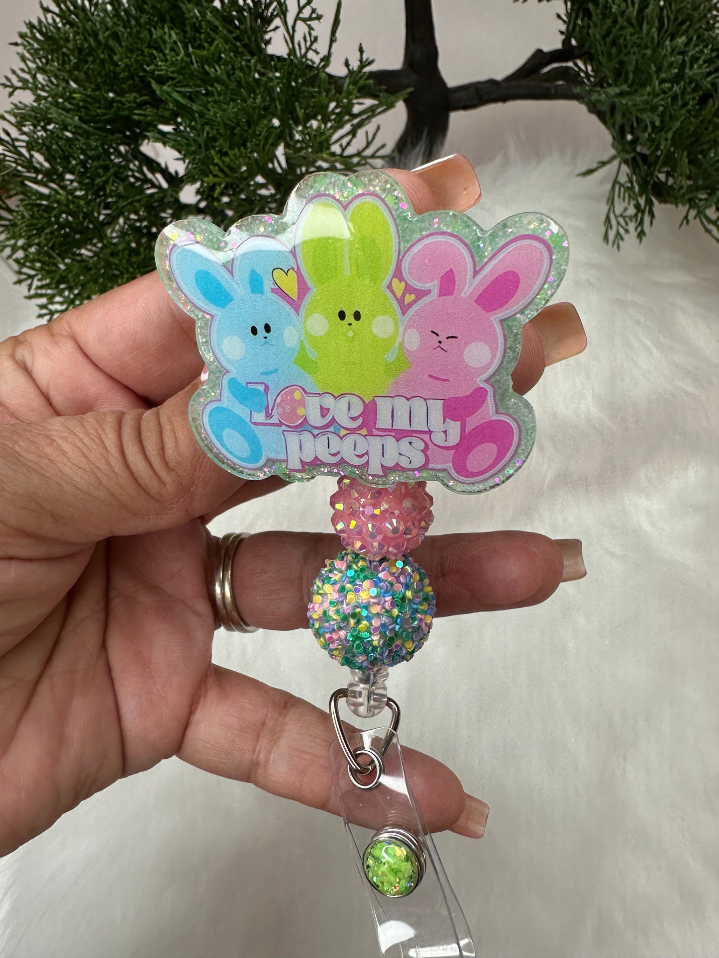 Love my peeps Badge Reel