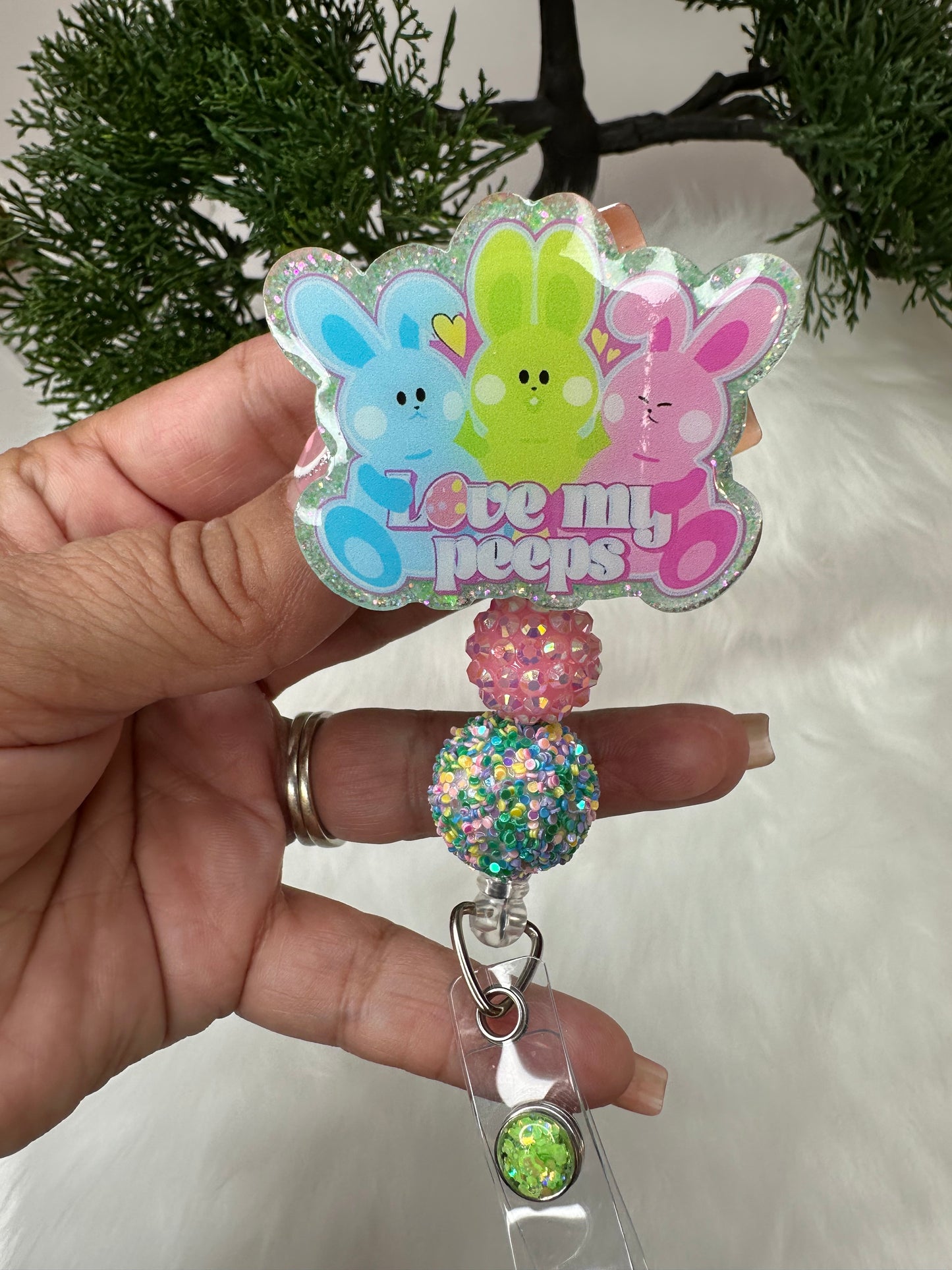 Love my peeps Badge Reel