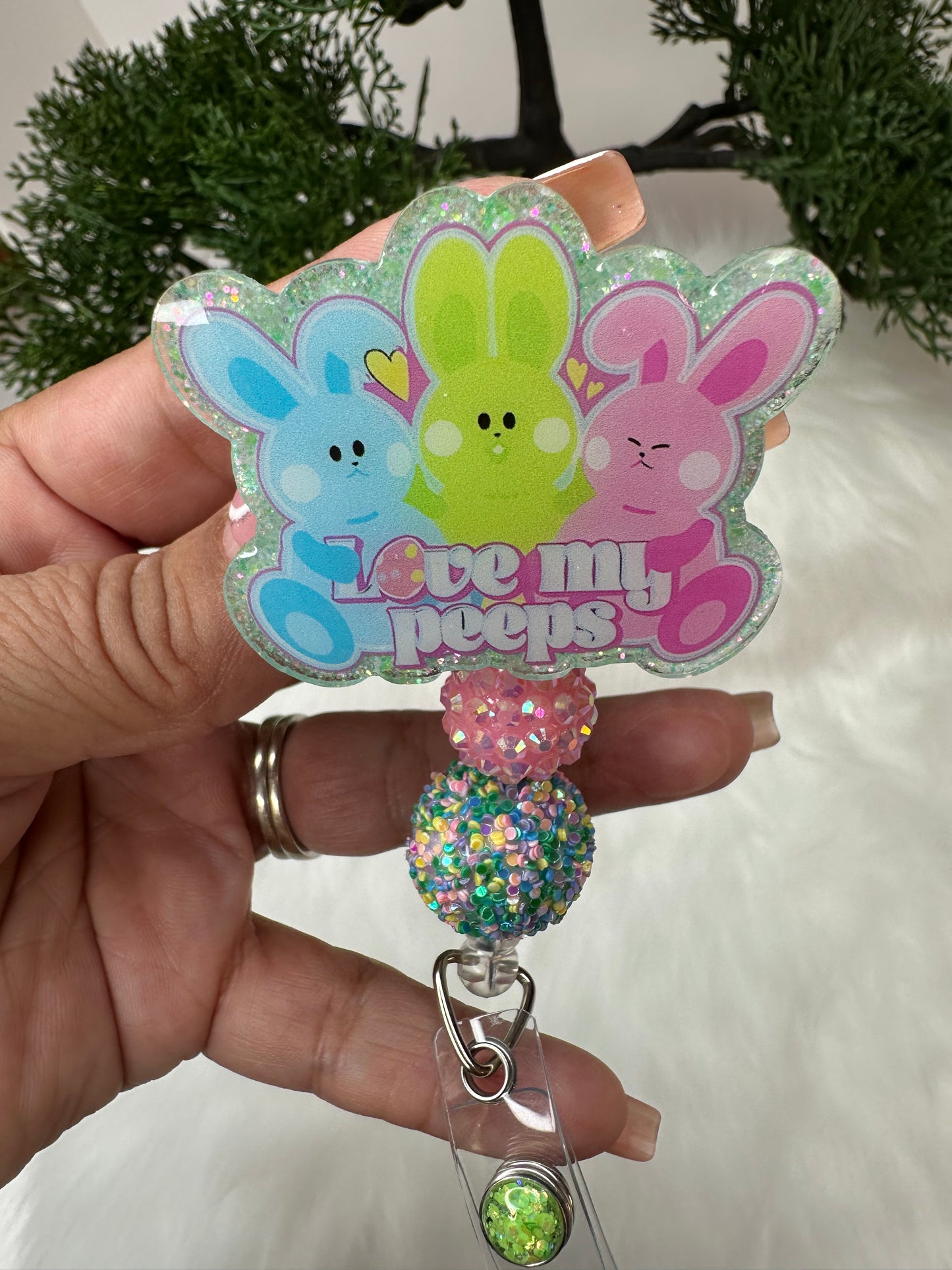 Love my peeps Badge Reel