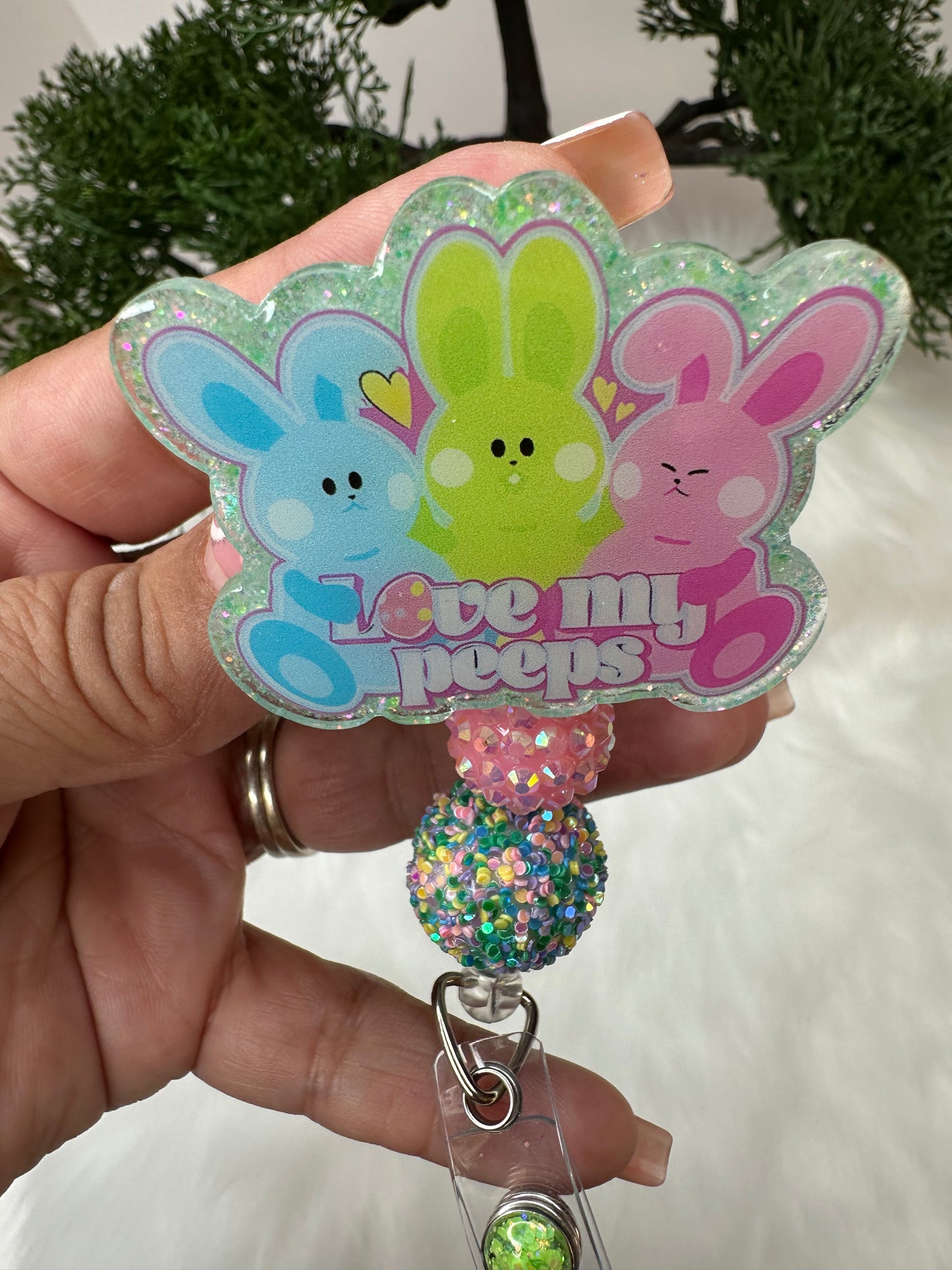Love my peeps Badge Reel