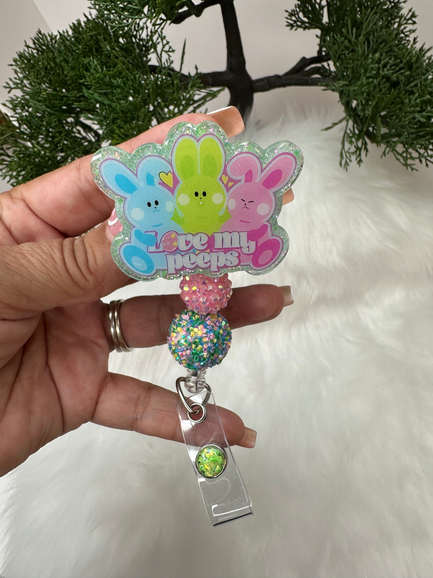 Love my peeps Badge Reel