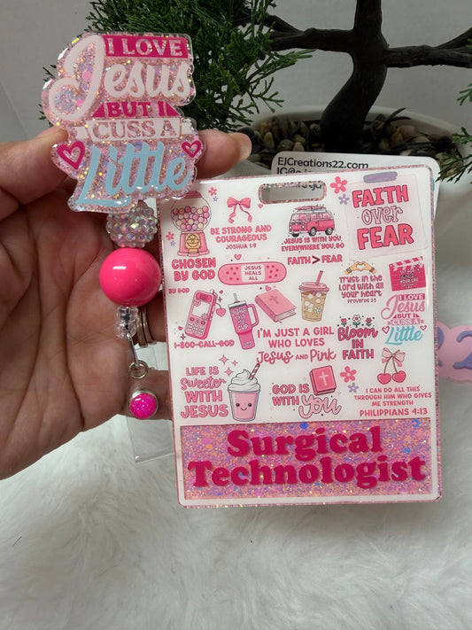 I LOVE Jesus BUT I Cuss a Little Badge Buddy Set