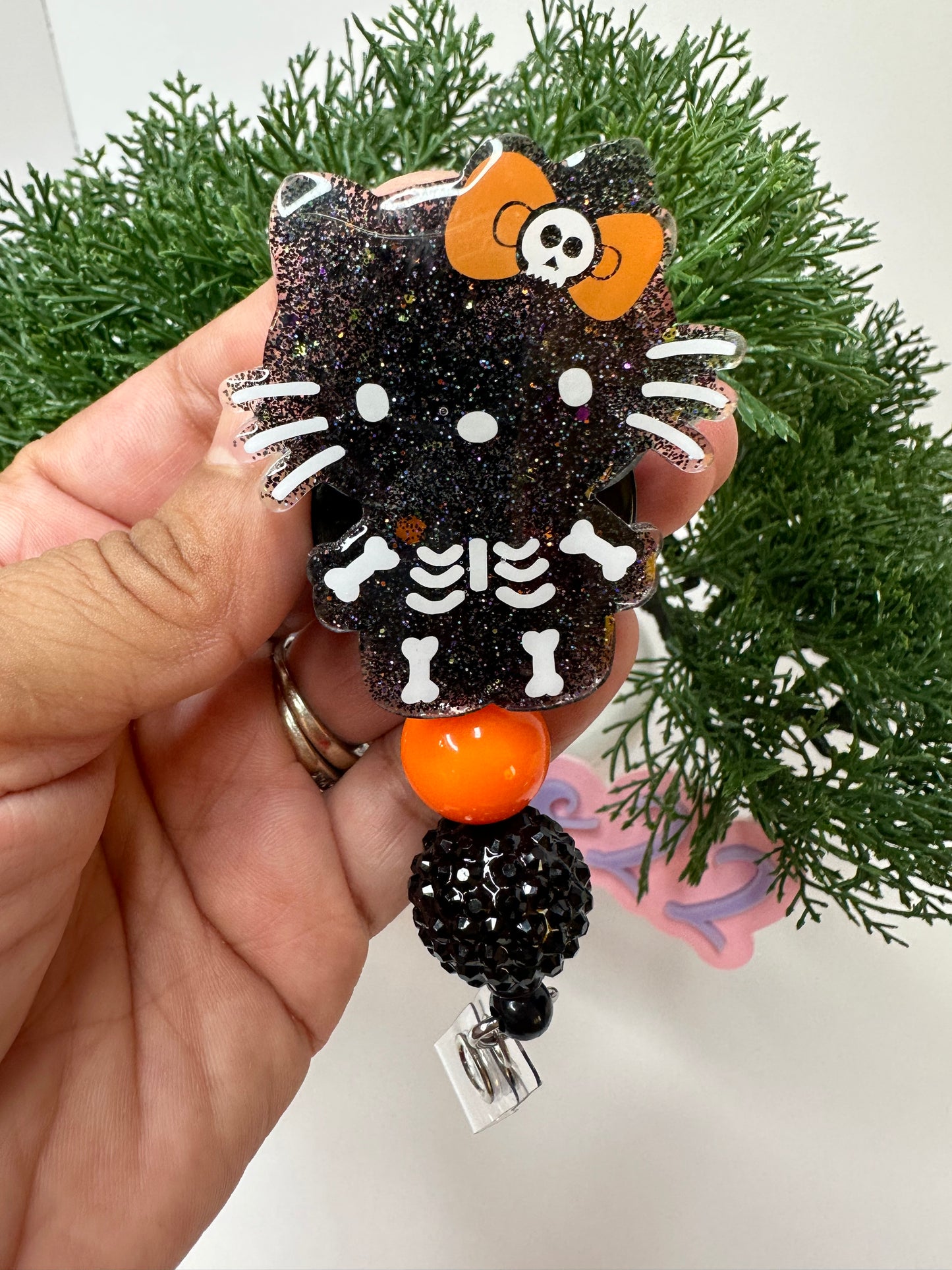 Kitty Skeleton Badge Reel